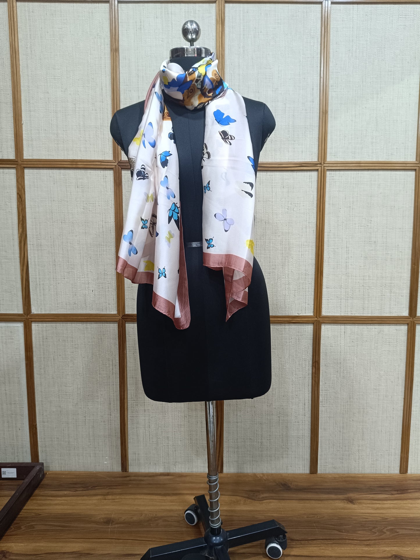 Pashloom baby pink, white, orange, mid sea blue silk scarves for premium gifting, product image 3