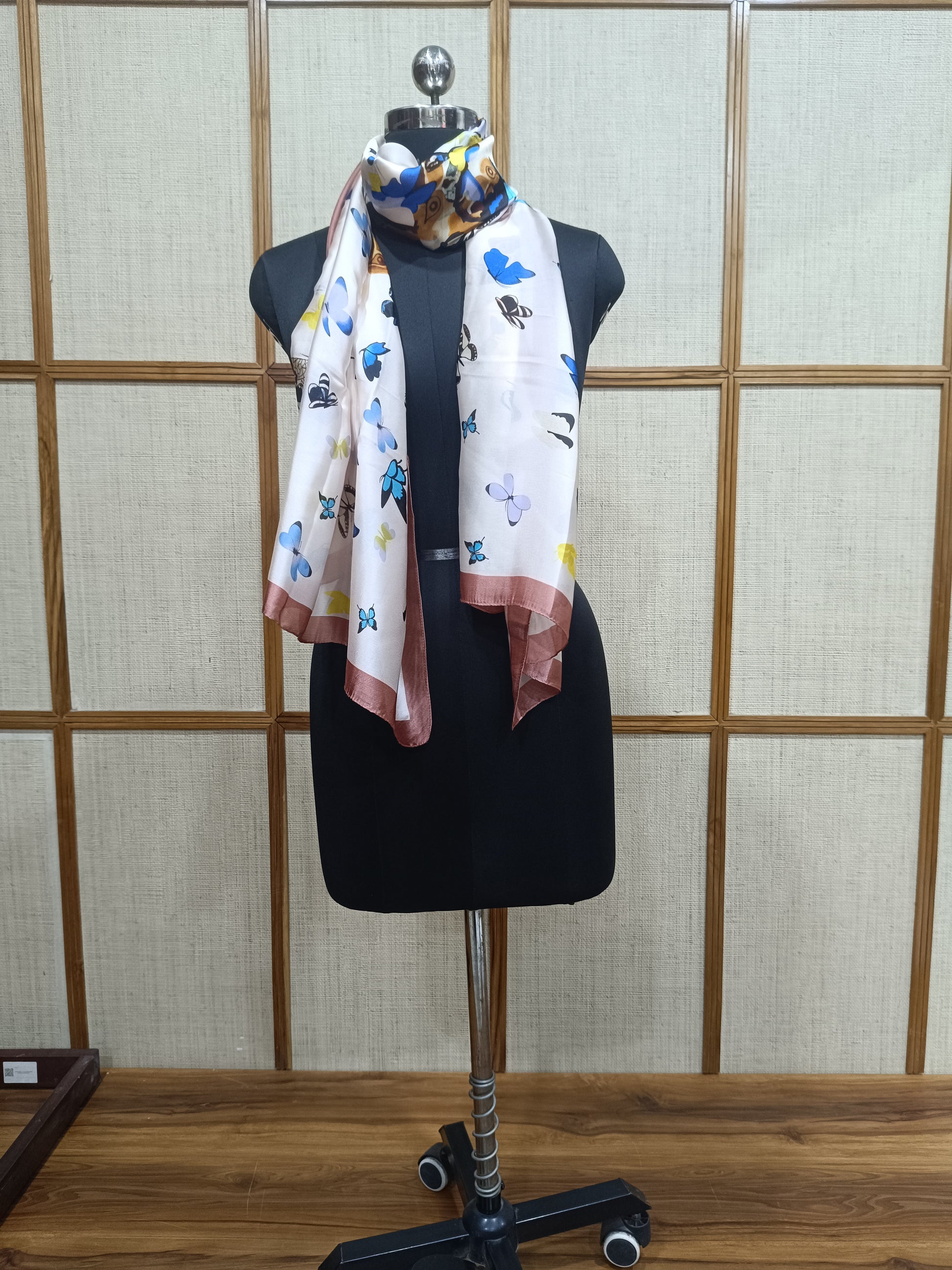 Pashloom baby pink, white, orange, mid sea blue silk scarves for premium gifting, product image 3