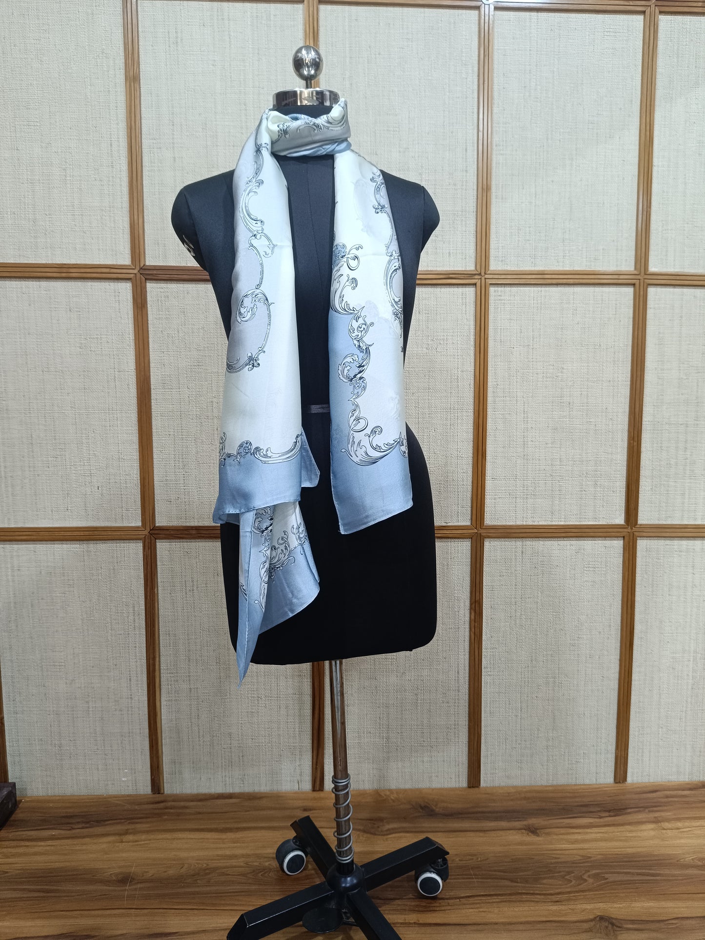 Pashloom silver, gray, blue, gold silk scarves for premium gifting, product image 2