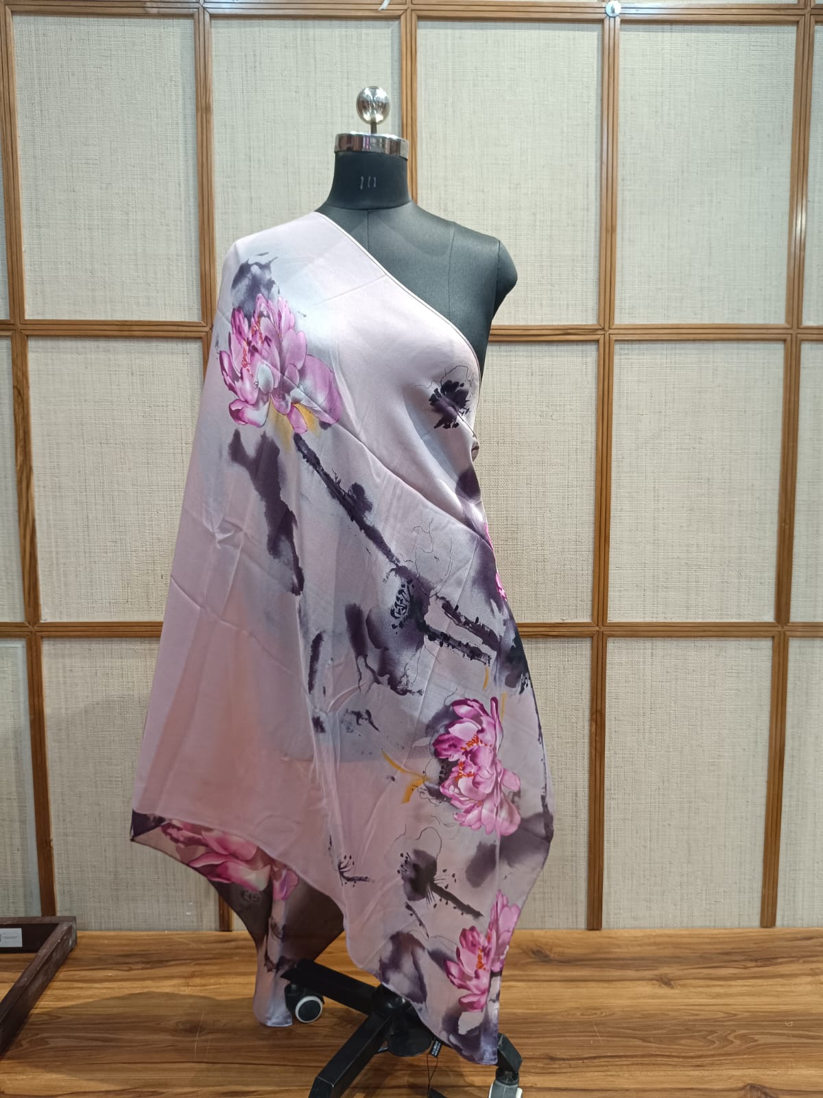 Pashloom™ Lotus Digital Printed Silk Scarf for Her