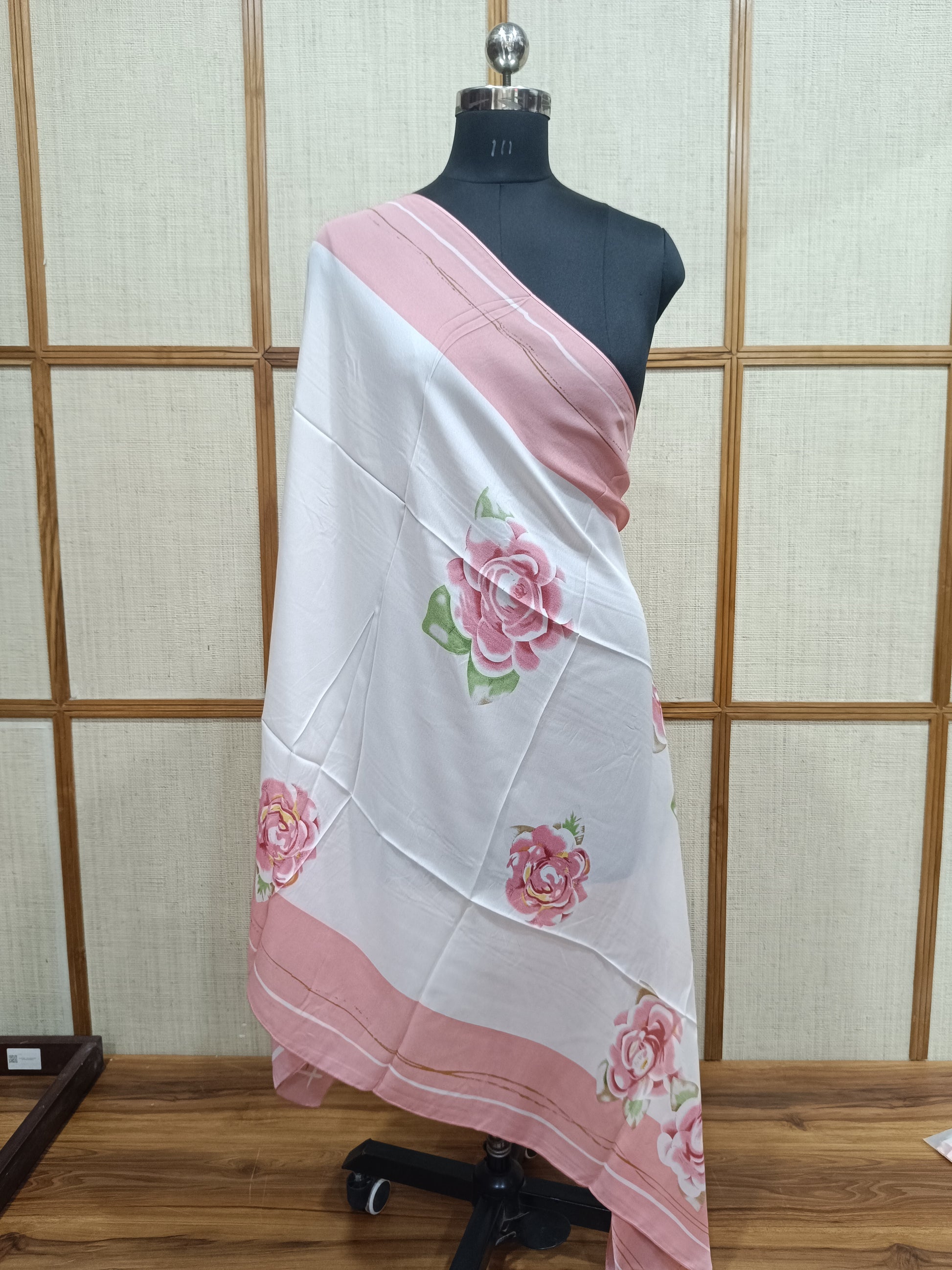 Pashloom baby pink, white, orange, mid sea blue silk scarves for premium gifting, product image 2