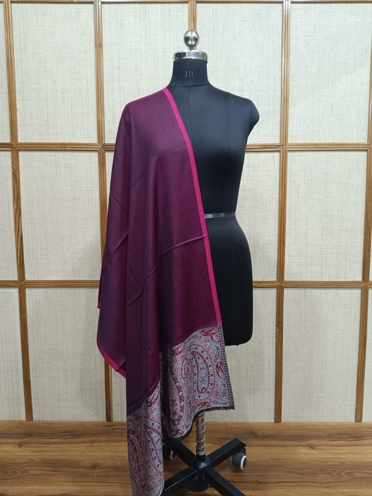 Paisley Pattern Reversible Modal Wool Stole for Men & Women | Pashloom™