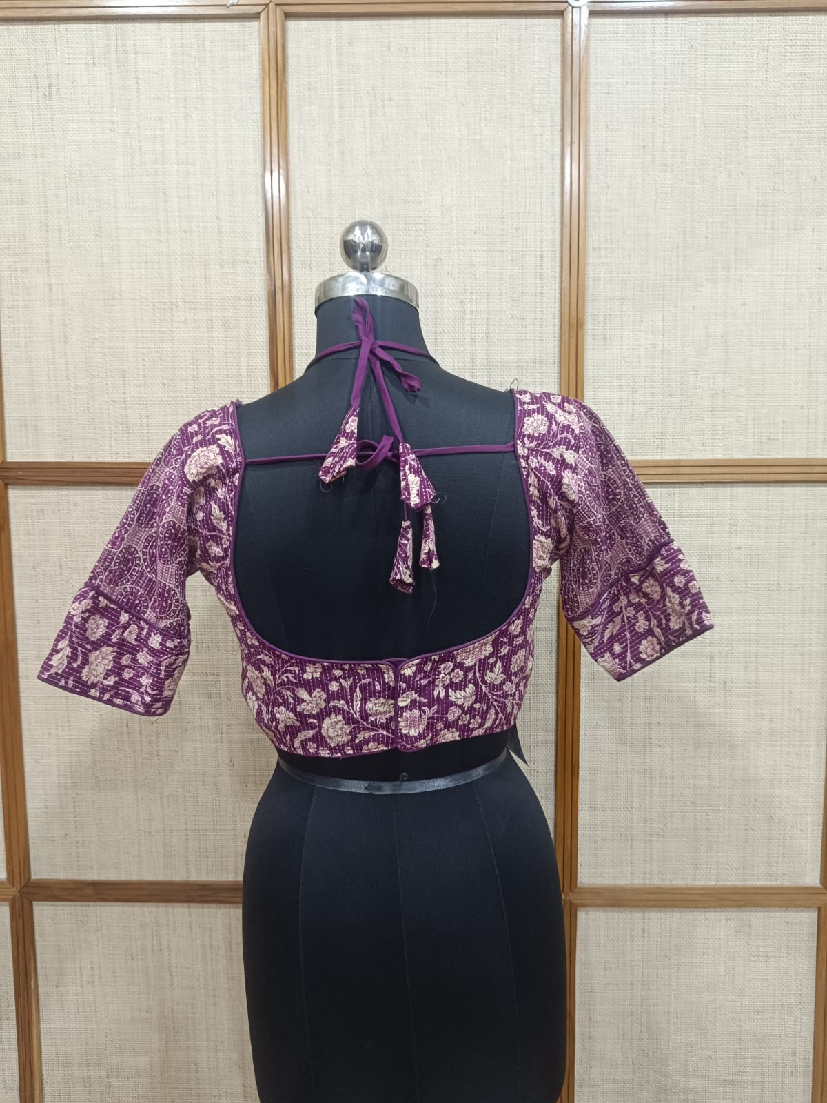 Pashloom purple, yellow cotton blouse for wedding and festive gifting, product image 3