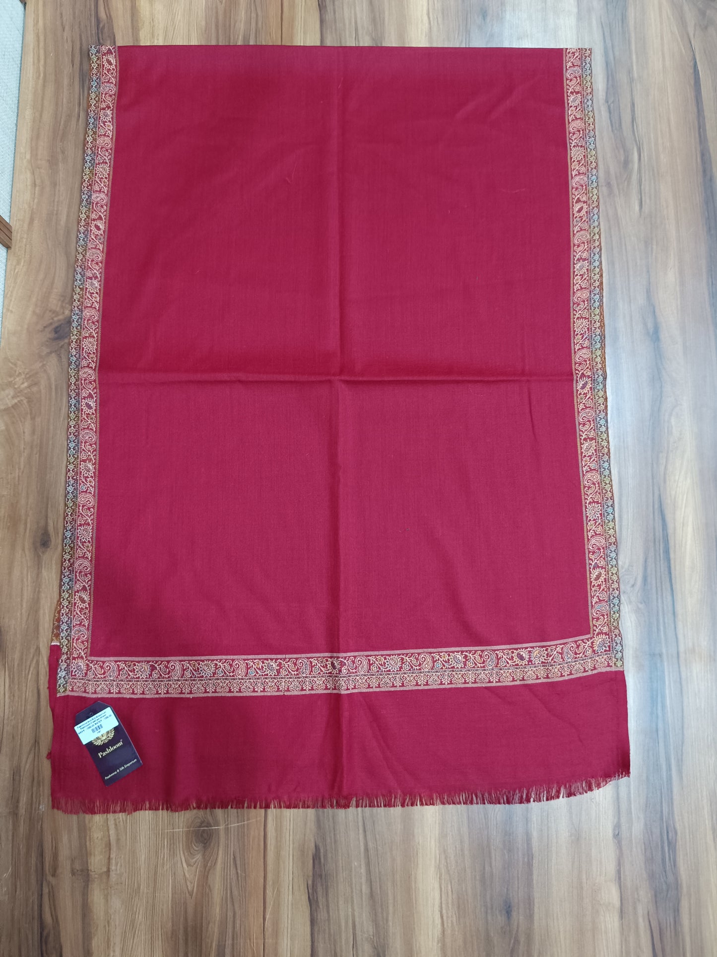 Pashloom hot pink, red semi wool couple stole set for wedding and festive gifting, product image 10