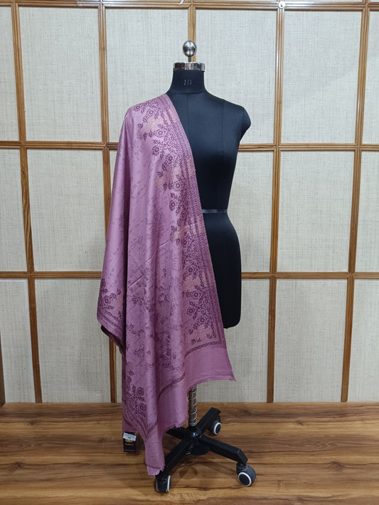 Pashloom purple, gold wool stole for wedding gifting, product image 1