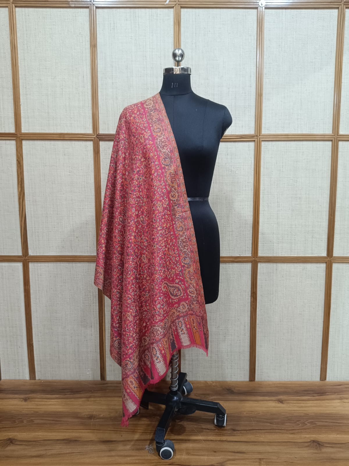 Pashloom silver, hot pink, white semi wool couple stole set for wedding and festive gifting, product image 6