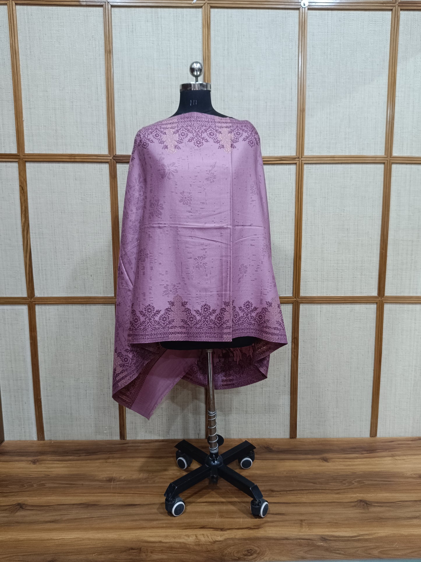 Pashloom purple, gold wool stole for wedding gifting, product image 2