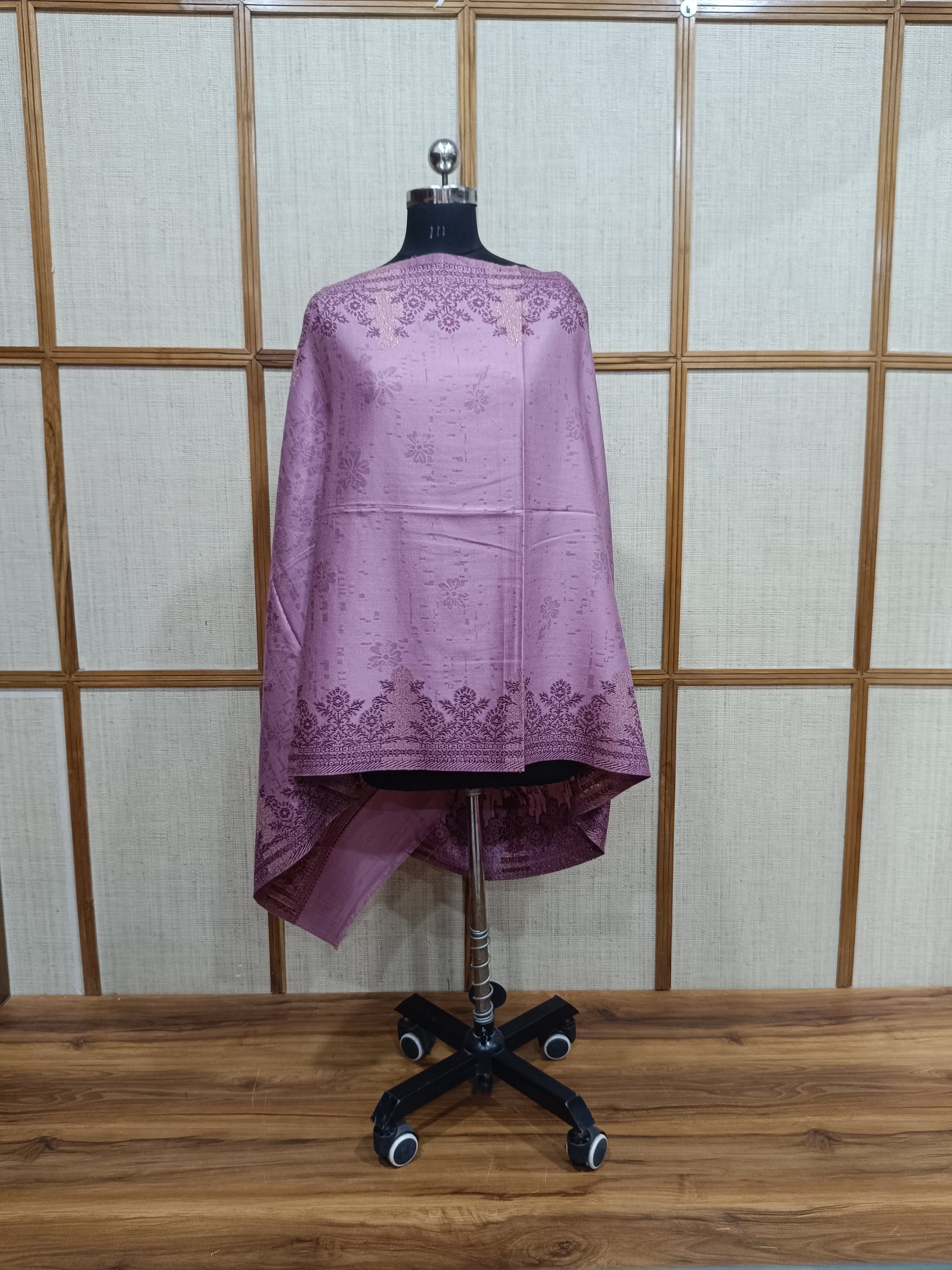 Pashloom purple, gold wool stole for wedding gifting, product image 2