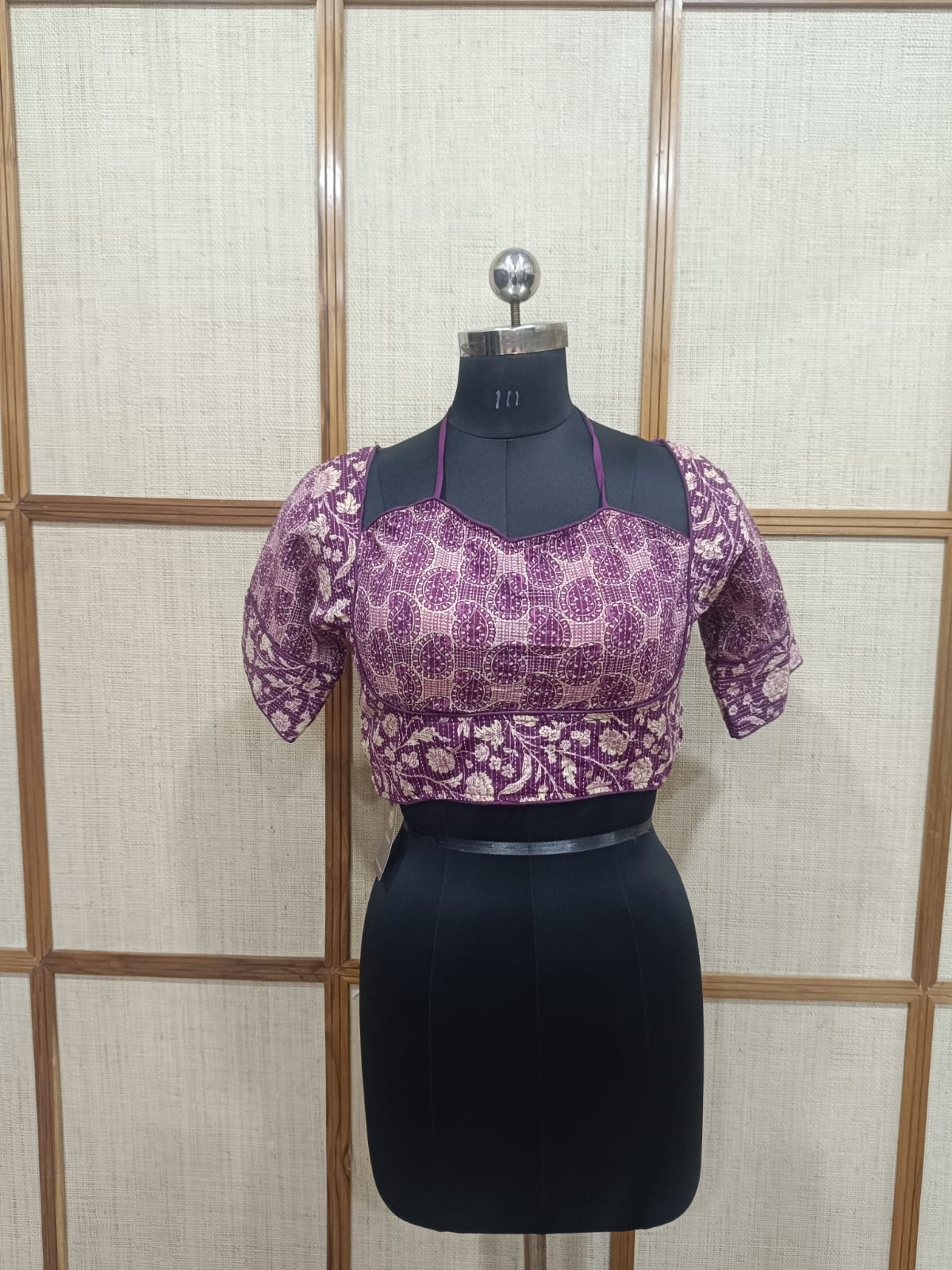 Pashloom purple, yellow cotton blouse for wedding and festive gifting, product image 2