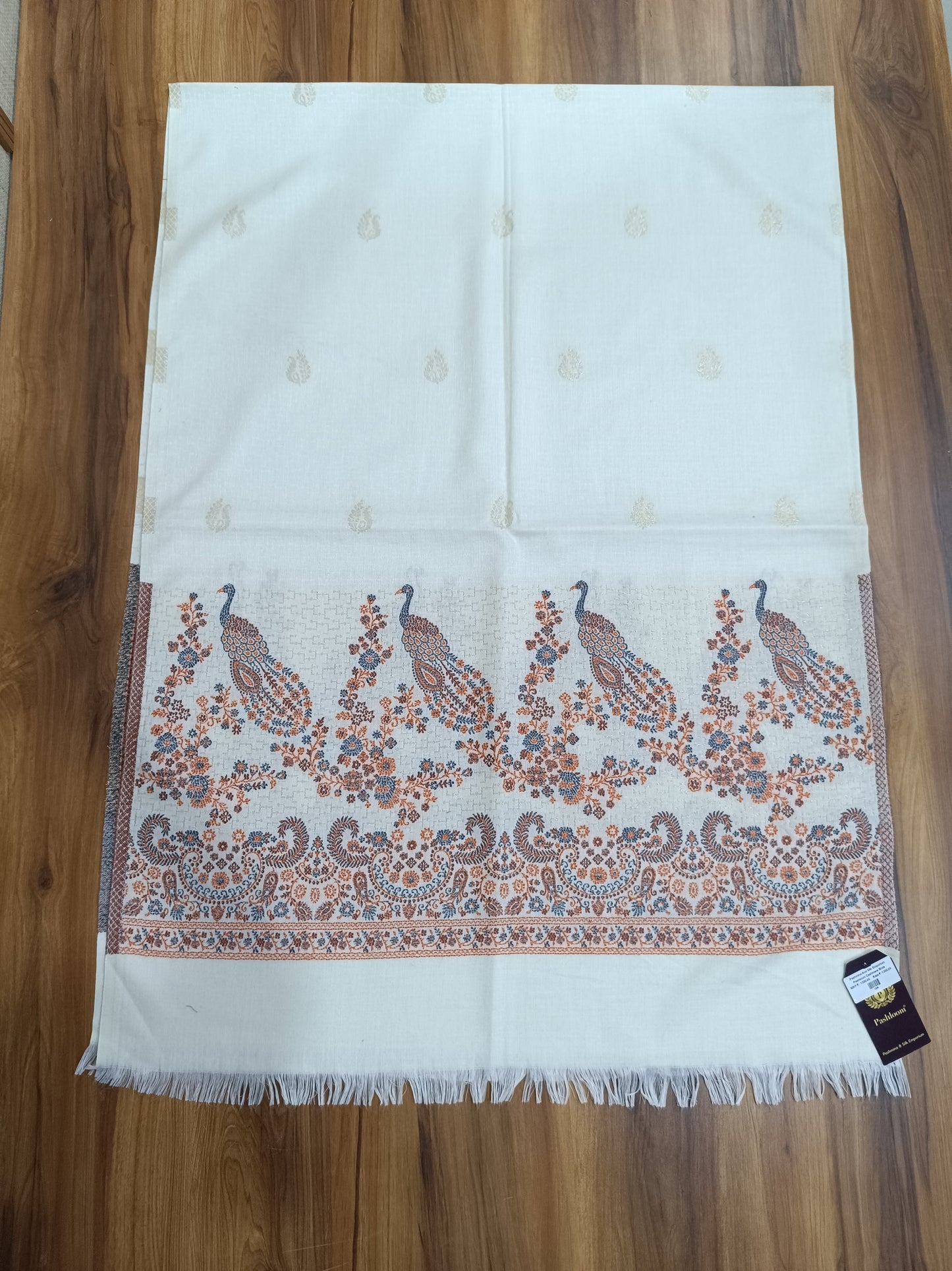 Pashloom hot pink, silver, white semi wool couple stole set for wedding and festive gifting, product image 12