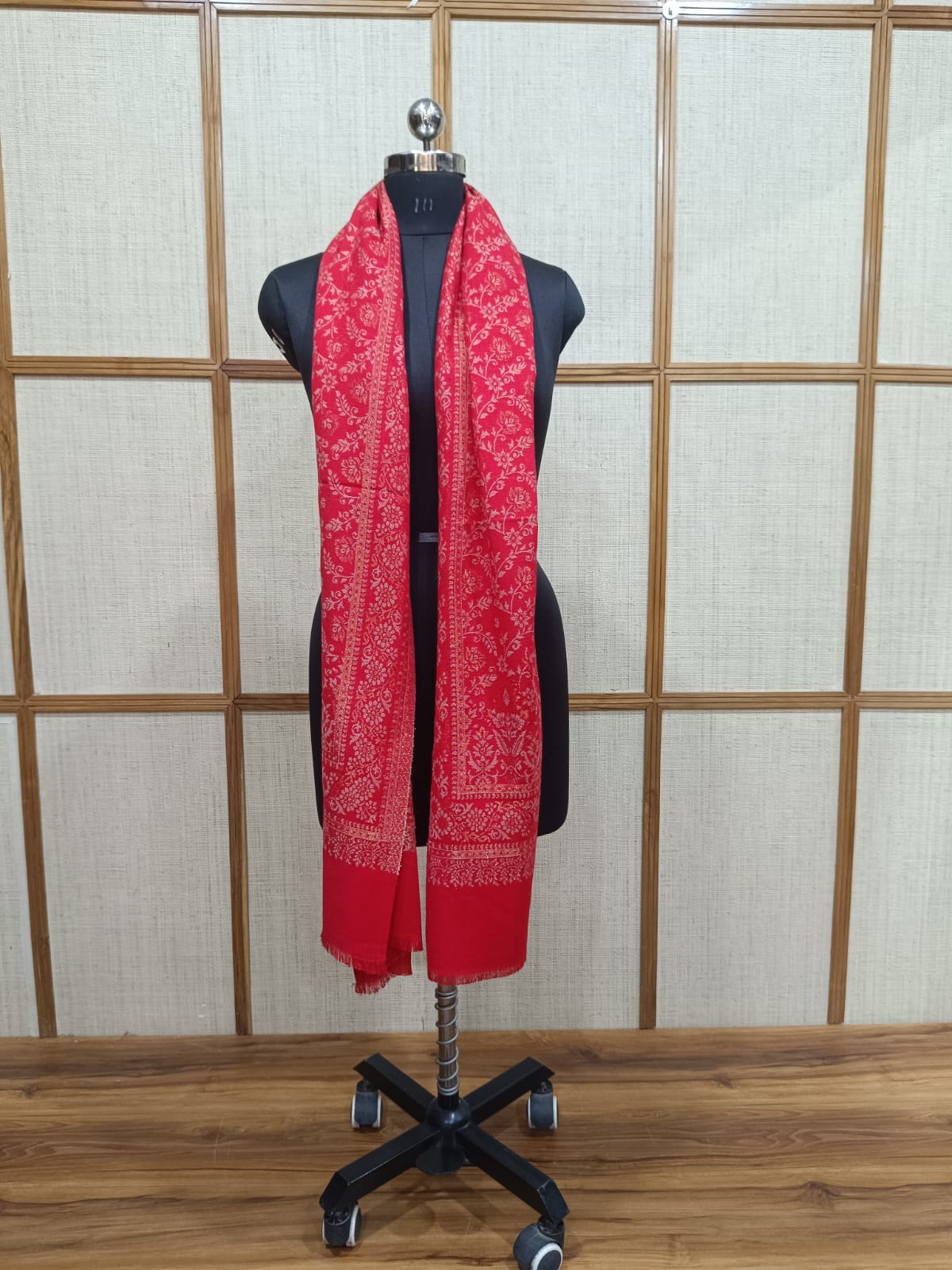 Pashloom hot pink, red, silver, gray semi wool couple stole set for wedding and festive gifting, product image 11