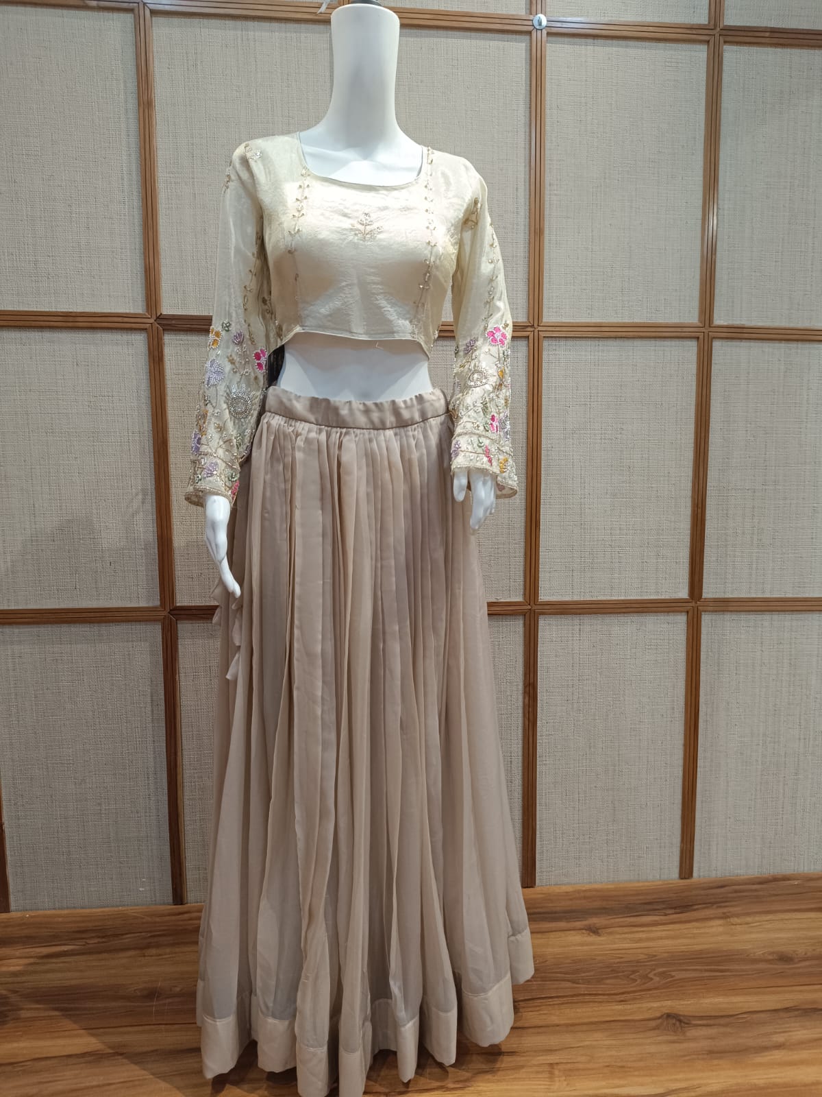 Pashloom white, yellow, orange yellow, mid sea blue cotton blouse for wedding and festive gifting, product image 3