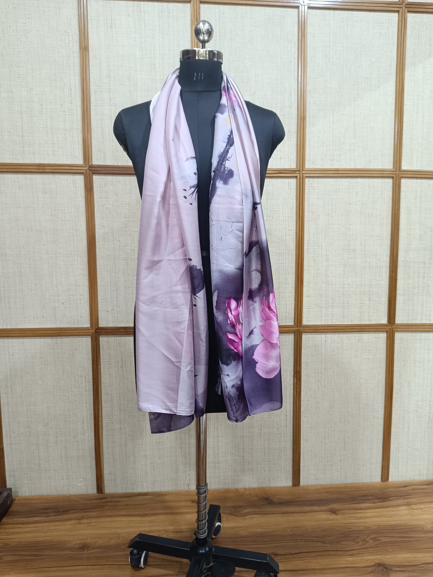 Pashloom™ Digital Printed Rectangular Soft Silk Scarf for Women