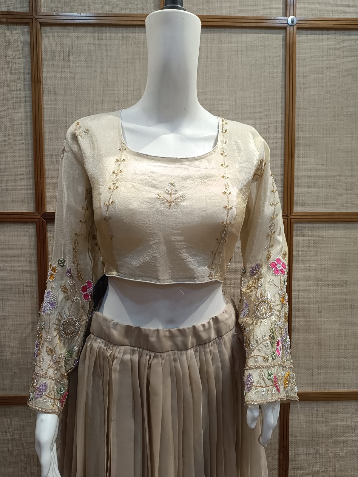 Pashloom white, yellow, orange yellow, mid sea blue cotton blouse for wedding and festive gifting, product image 1