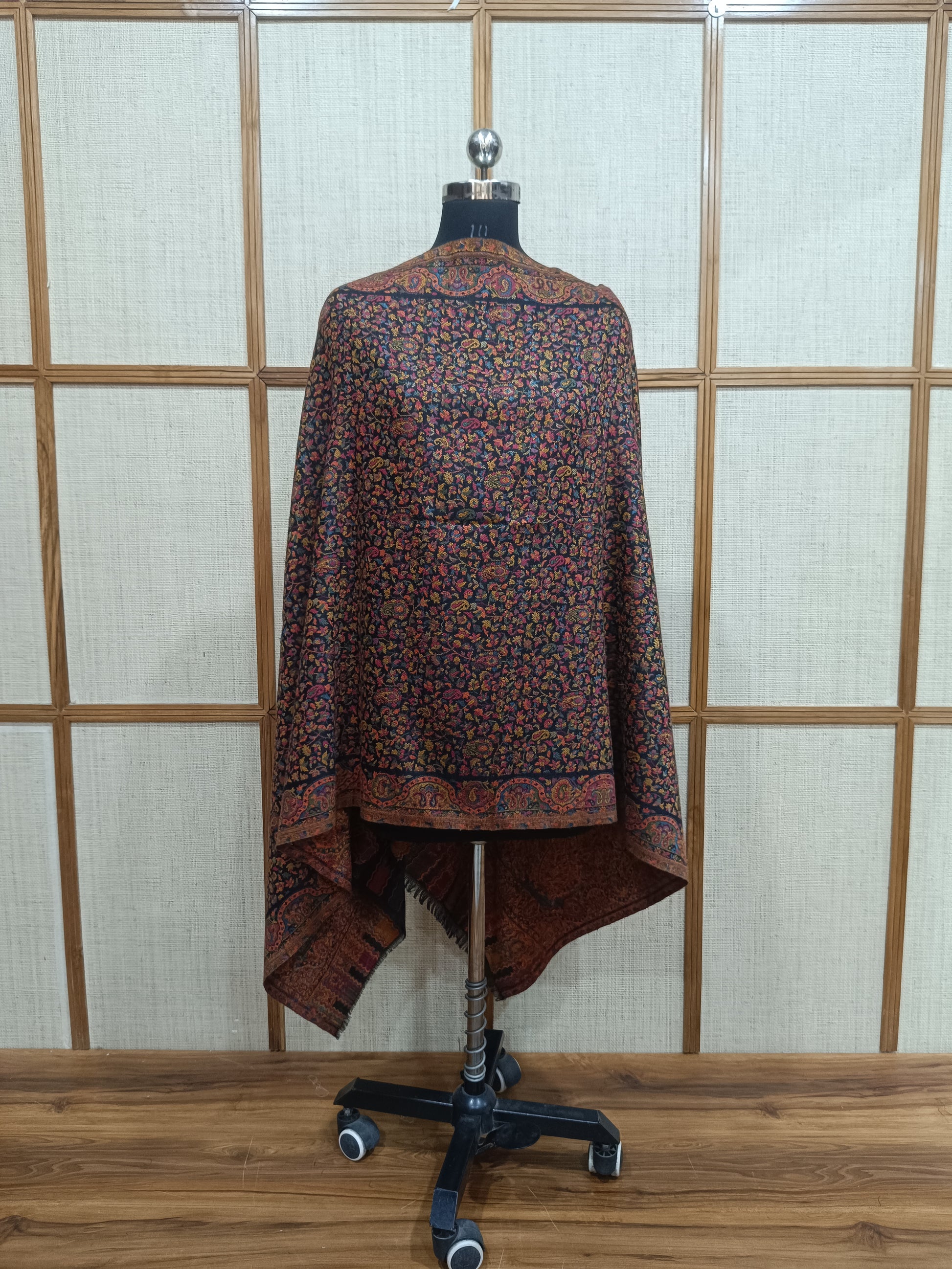 Pashloom black, multicolor, mustard wool stole for wedding gifting, product image 4