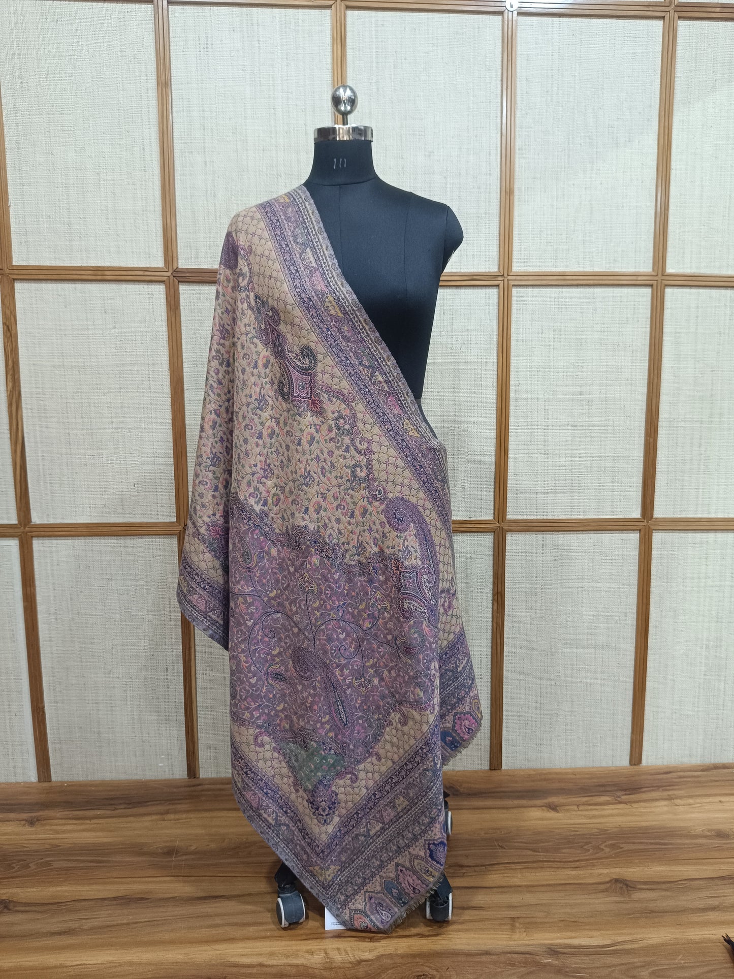 Pashloom multicolor, grey, white, beige 1 wool couple stole set for wedding gifting, product image 2
