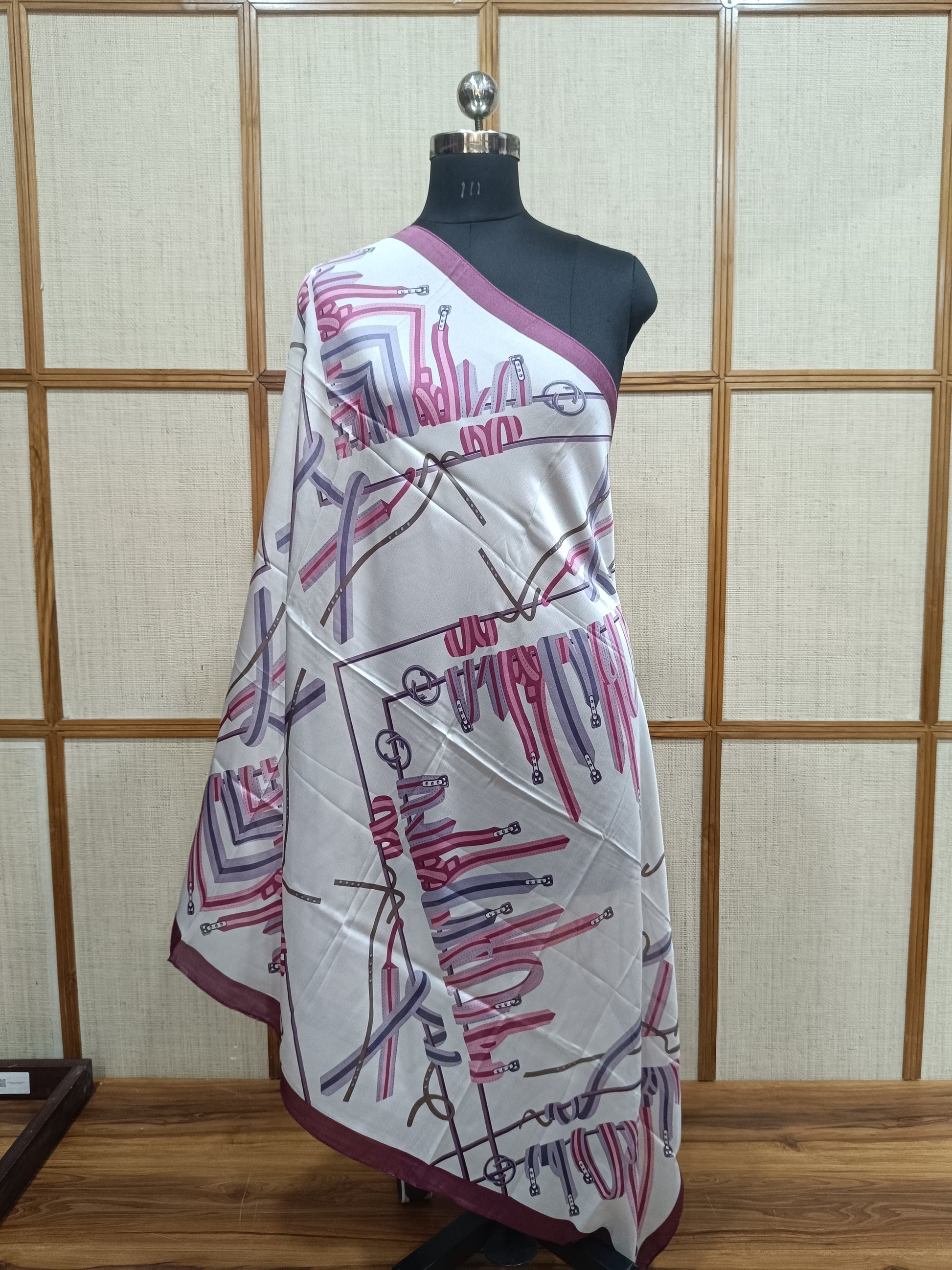 Pashloom red, black, baby pink, blue silk scarves for premium gifting, product image 3