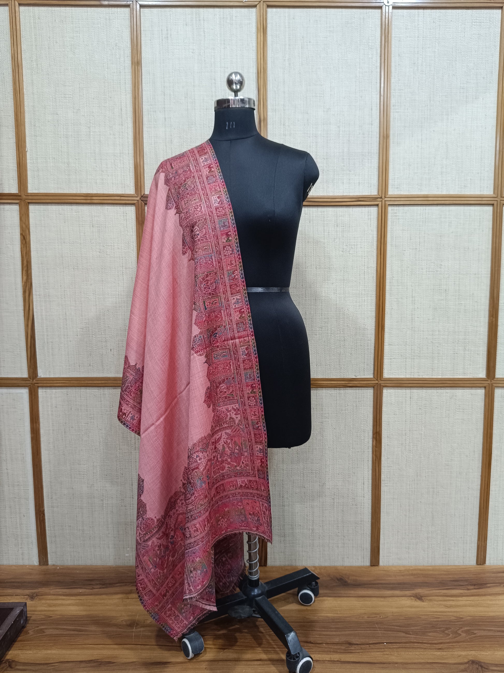 Pashloom white, reddish pink, hot pink, fuchsia pink wool stole for wedding gifting, product image 3