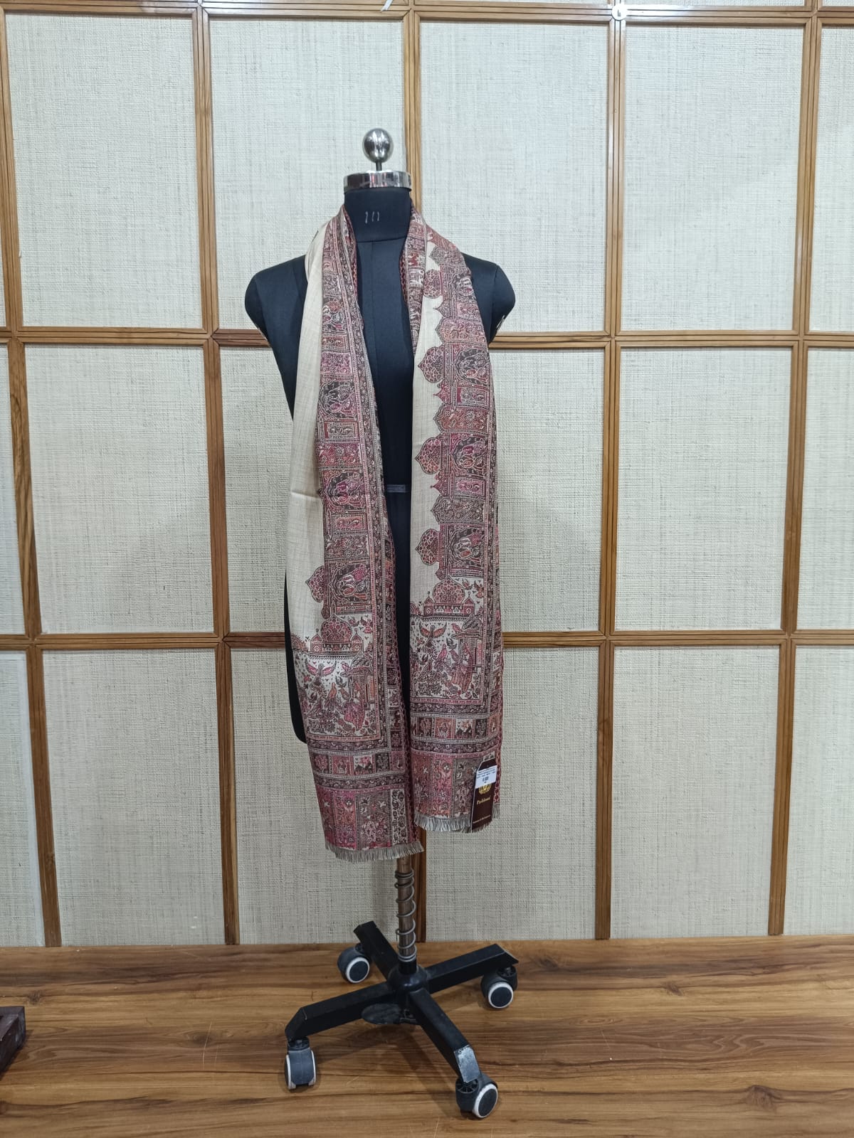 Pashloom hot pink, red, silver, gray semi wool couple stole set for wedding and festive gifting, product image 6