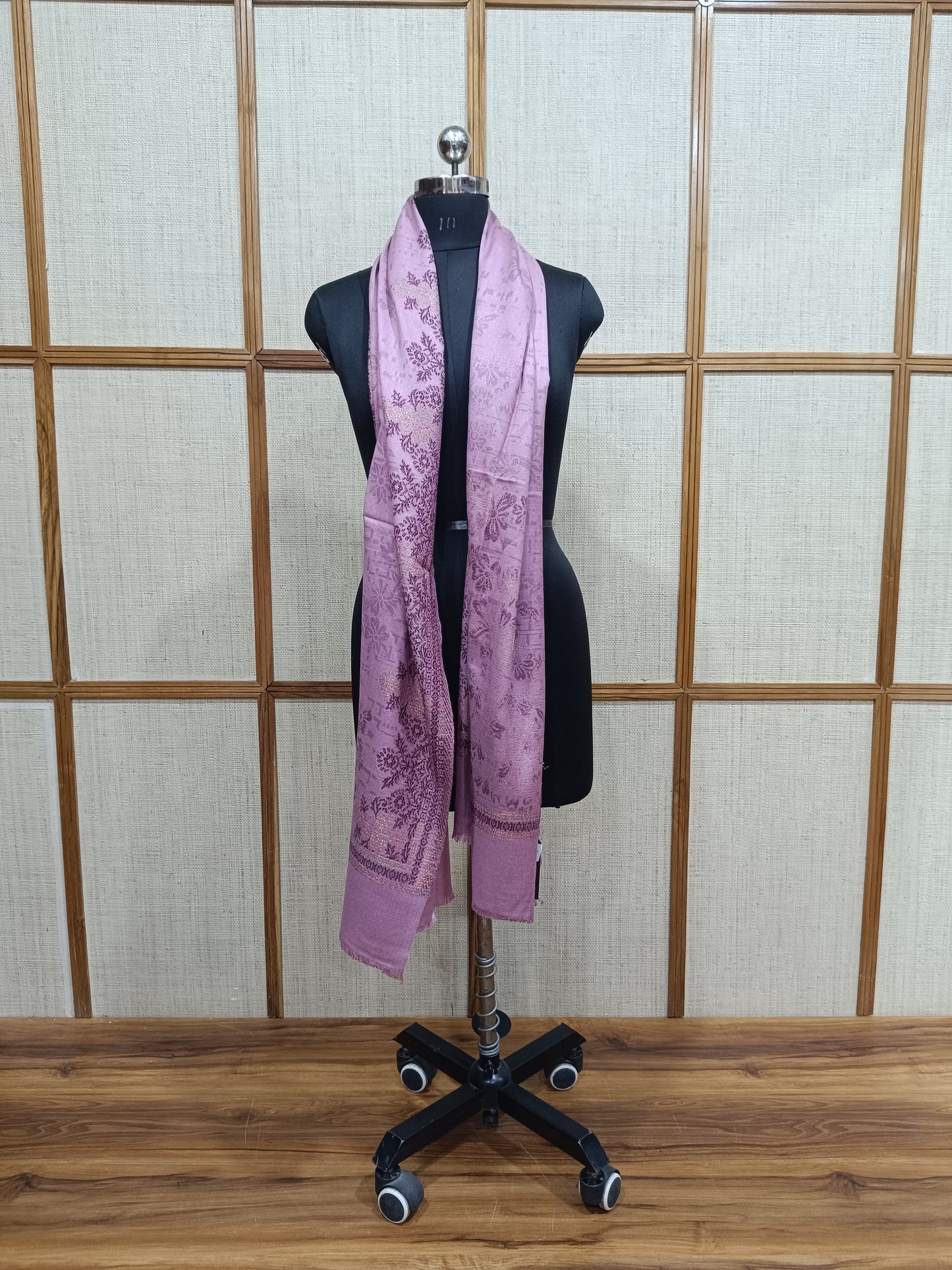 Pashloom purple, gold wool stole for wedding gifting, product image 3