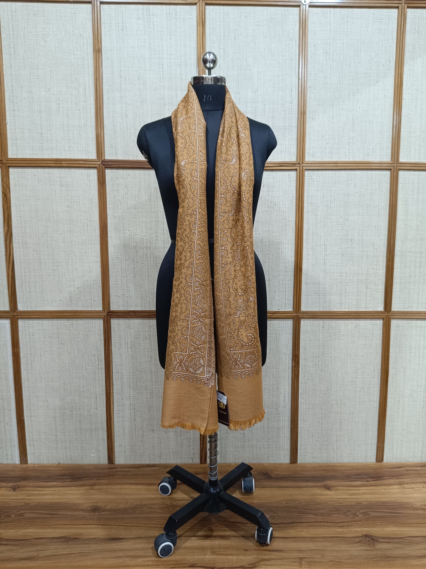 Pashloom mustard, red wool couple shawl set for wedding and festive gifting, product image 10