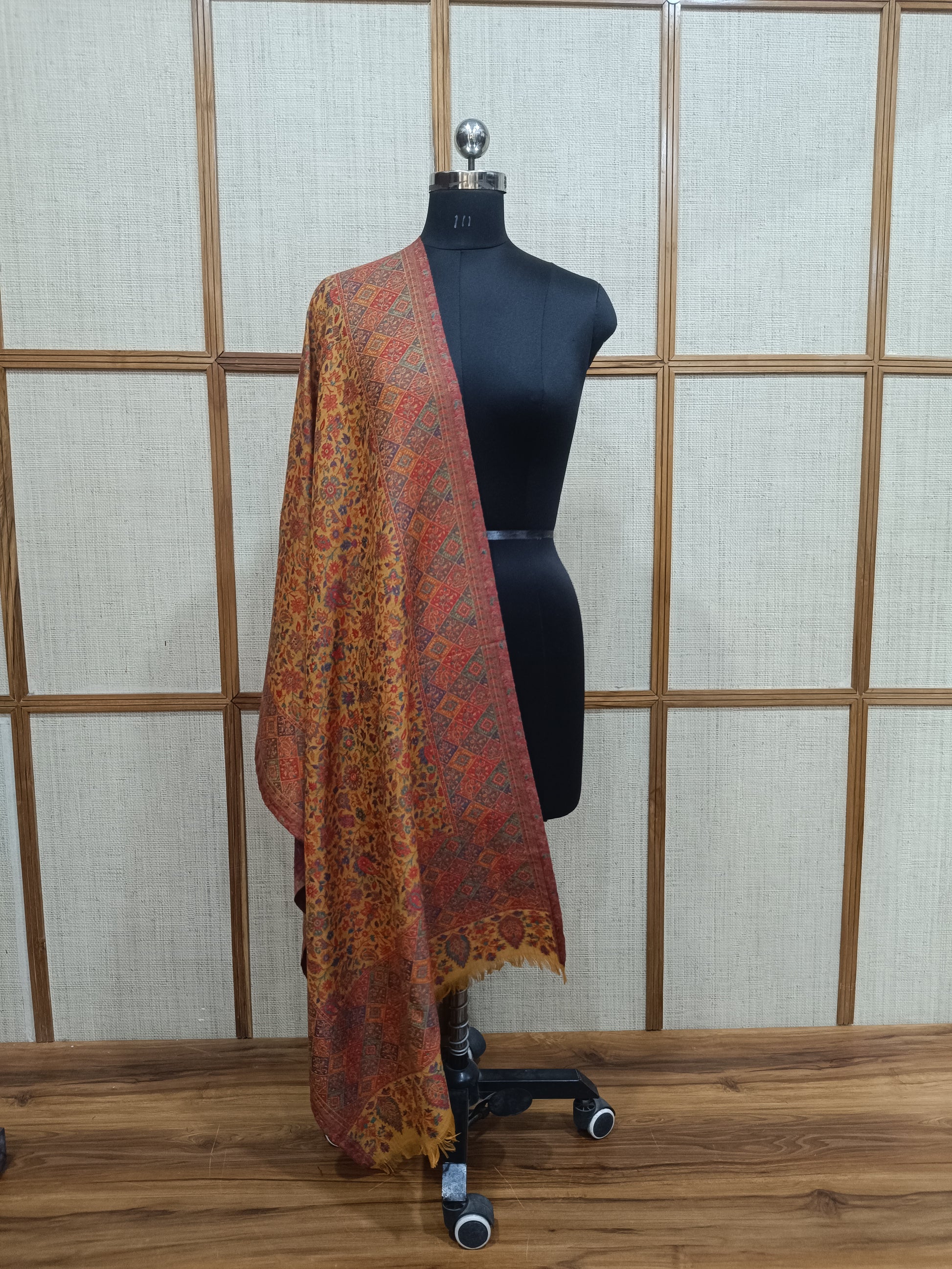 Pashloom mustard wool stole for wedding gifting, product image 2