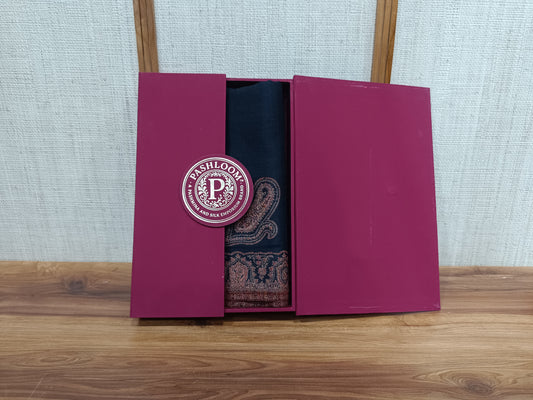 Pashloom red, black, hot pink, cream semi wool couple shawl set for wedding and festive gifting, product image 1
