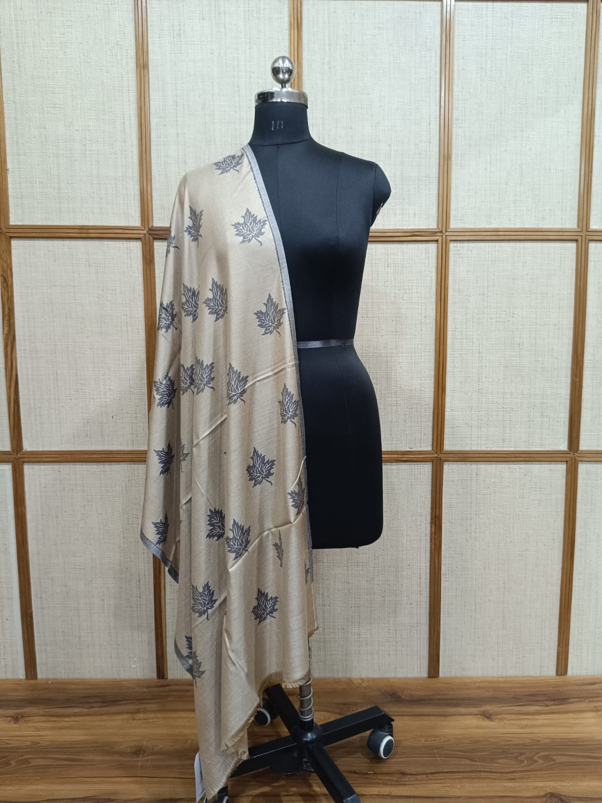 Pashloom Chinar Leaf Self-Design Reversible Modal Wool Stole – Unisex