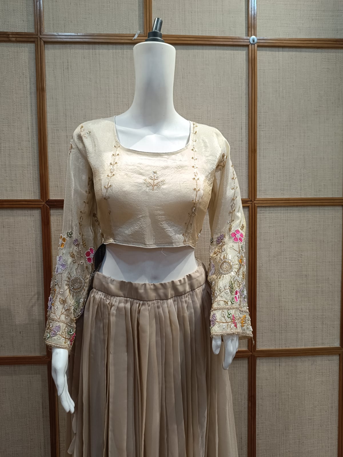 Pashloom white, yellow, orange yellow, mid sea blue cotton blouse for wedding and festive gifting, product image 2