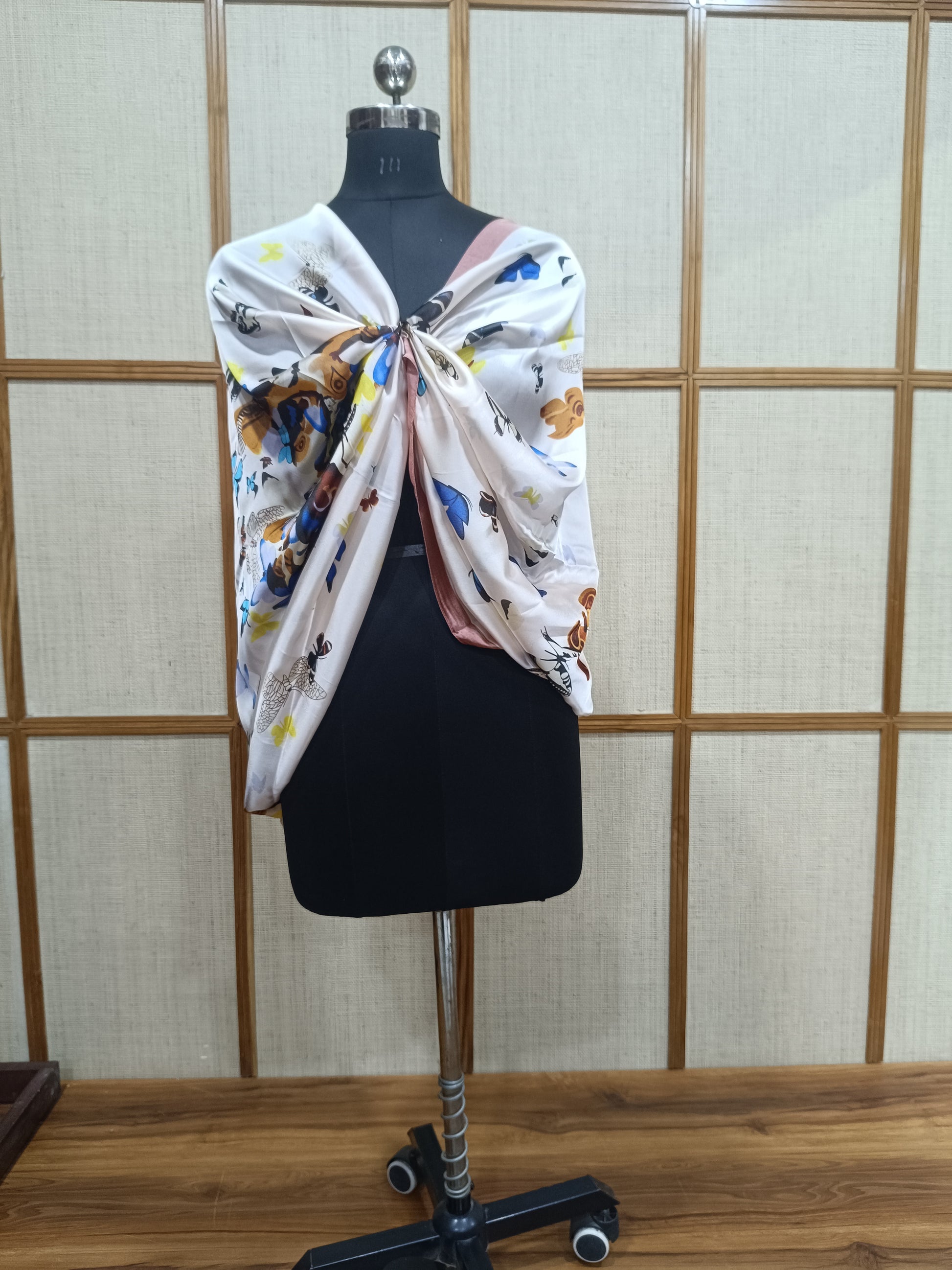 Pashloom baby pink, white, orange, mid sea blue silk scarves for premium gifting, product image 1