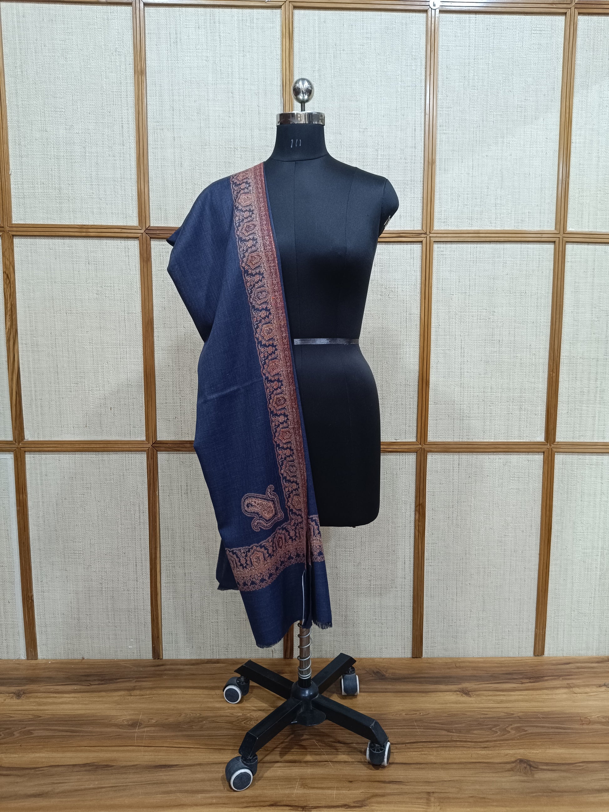 Pashloom blue, grey, hot pink, pink wool couple shawl set for wedding and festive gifting, product image 7