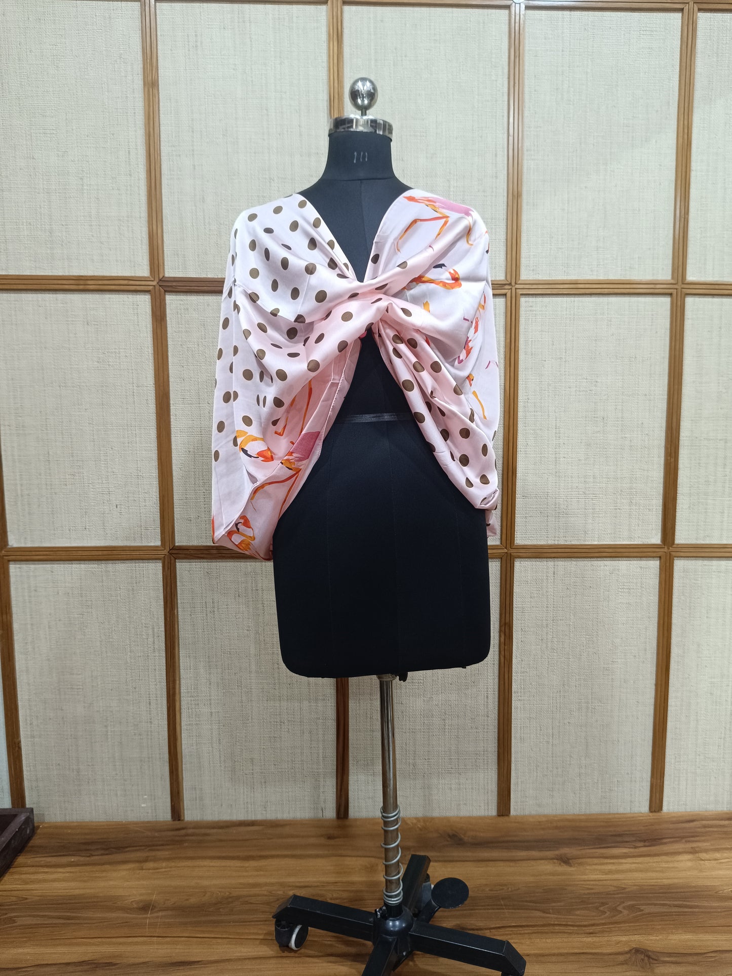 Printed Silk Stole for Women | Soft & Lightweight Polka Dot Design