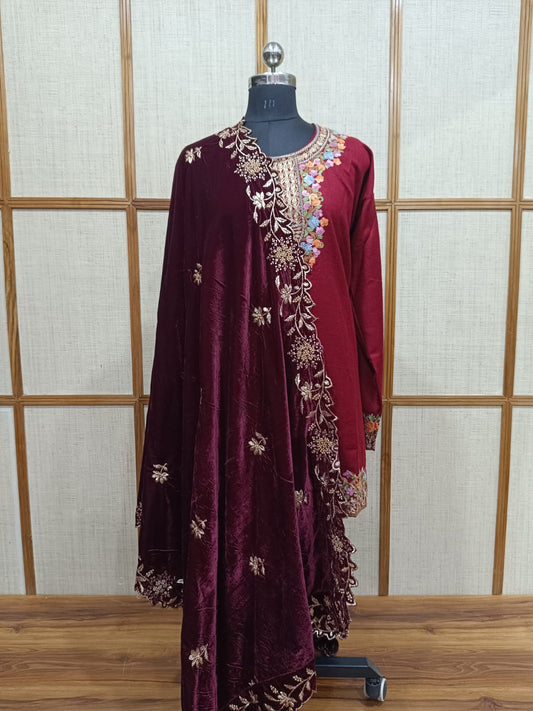 Premium Velvet Cutwork Stole | Pashloom