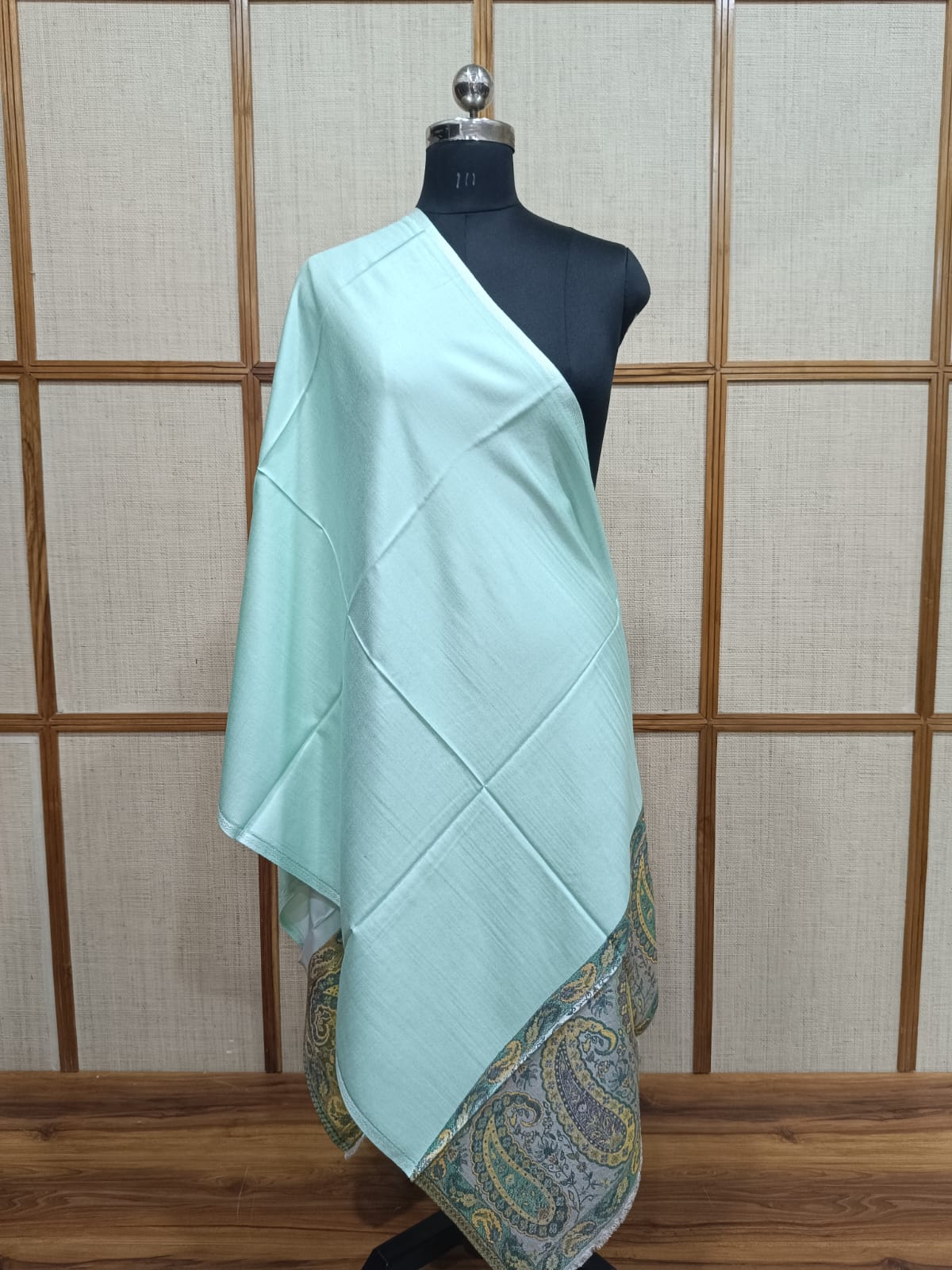 Paisley Pattern Reversible Modal Wool Stole for Men & Women | Pashloom™