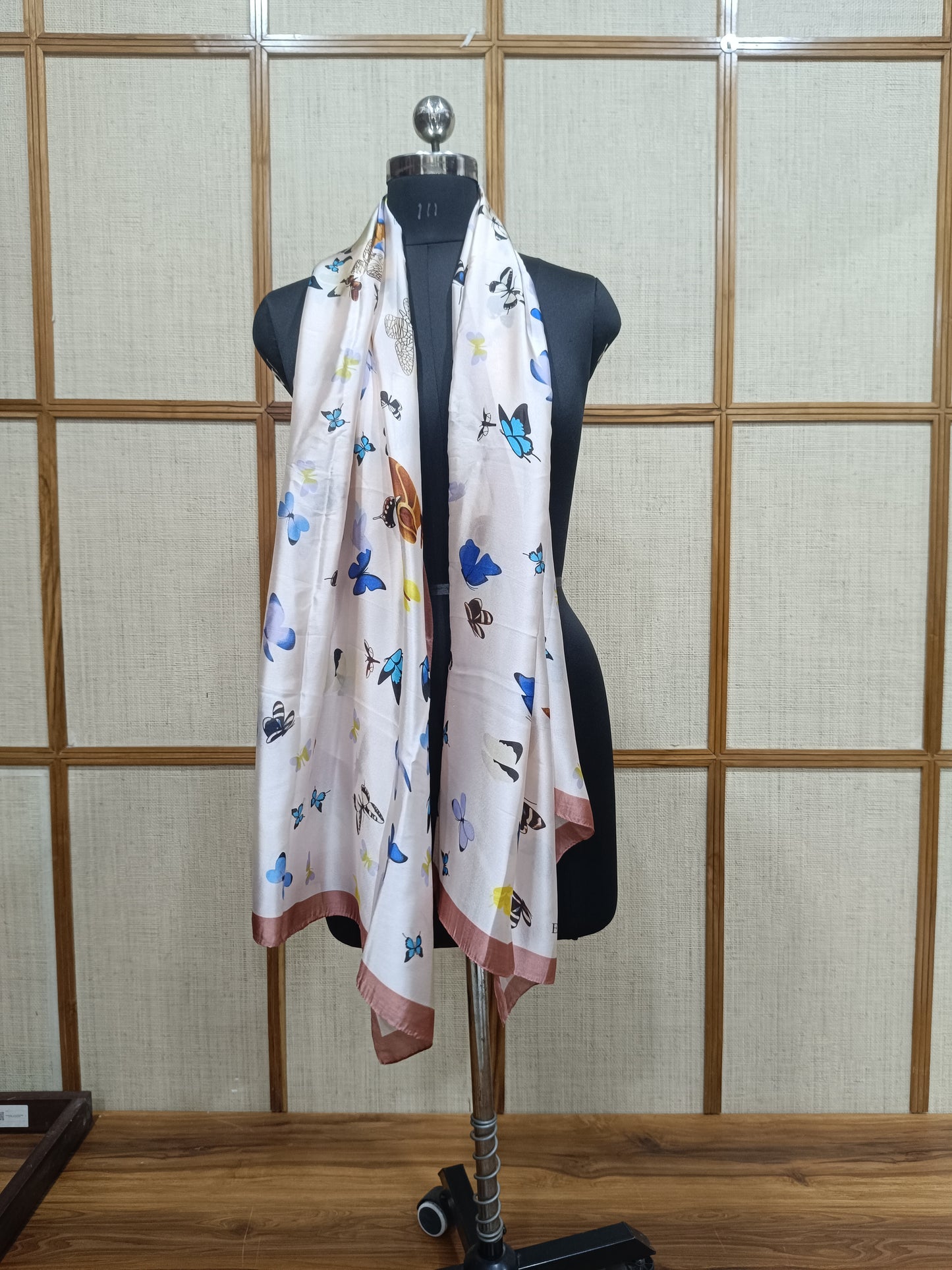 Pashloom baby pink, white, orange, mid sea blue silk scarves for premium gifting, product image 4