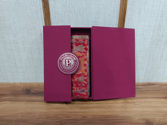 Pashloom red, beige 1, beige semi wool couple shawl set for wedding and festive gifting, product image 1