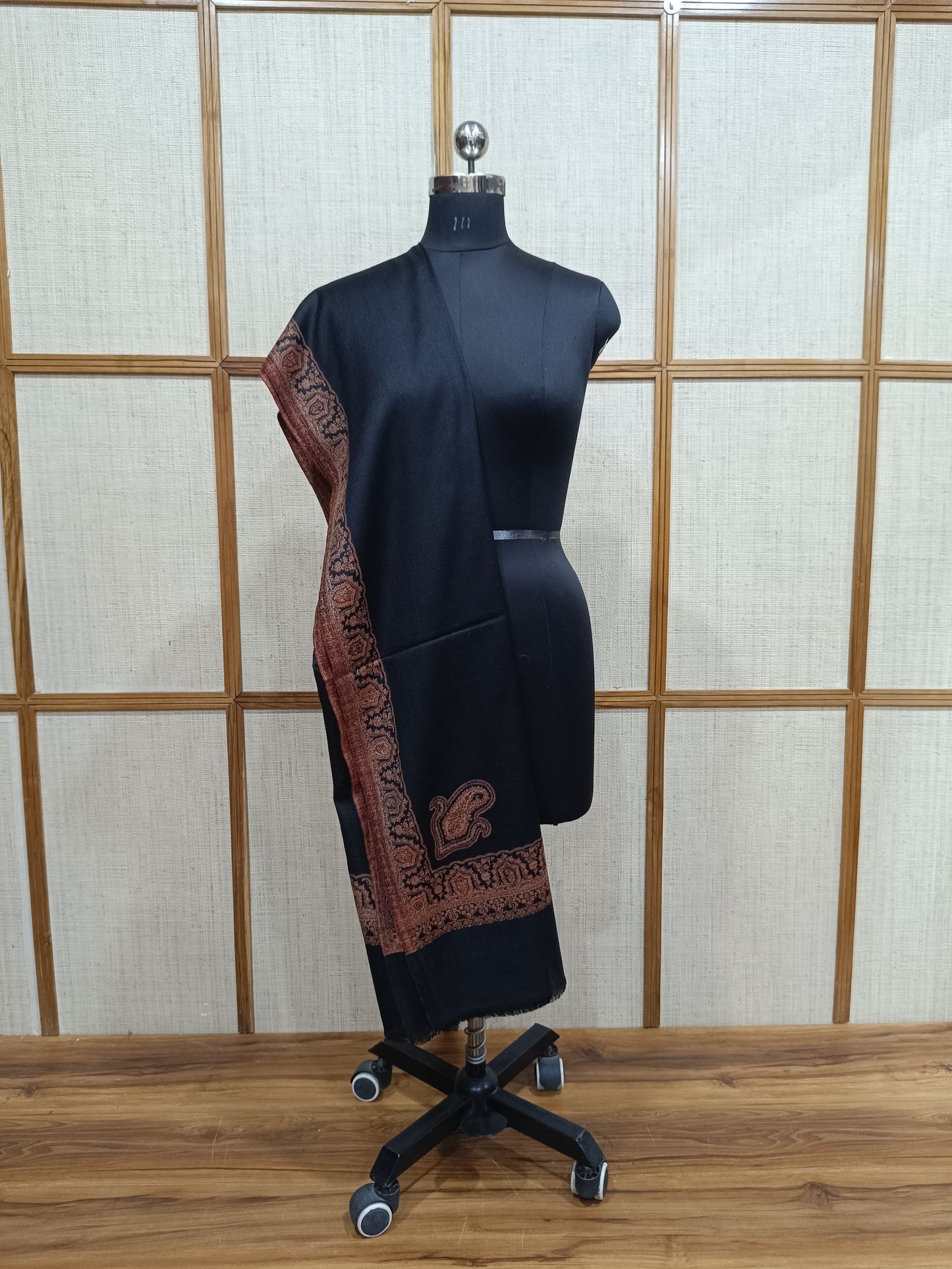 Pashloom red, black, hot pink, cream semi wool couple shawl set for wedding and festive gifting, product image 9