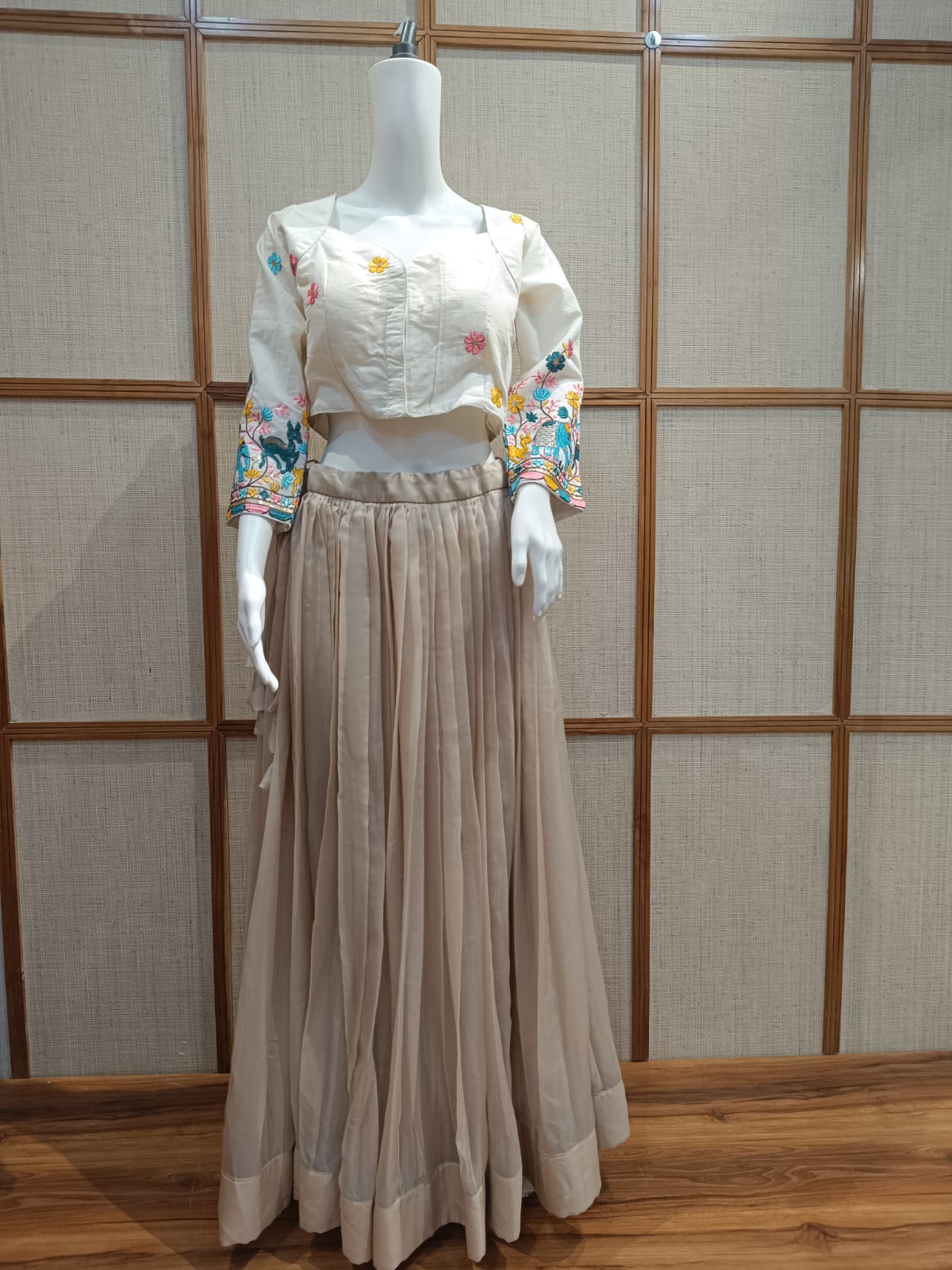 Pashloom white, yellow, orange yellow, mid sea blue cotton blouse for wedding and festive gifting, product image 3