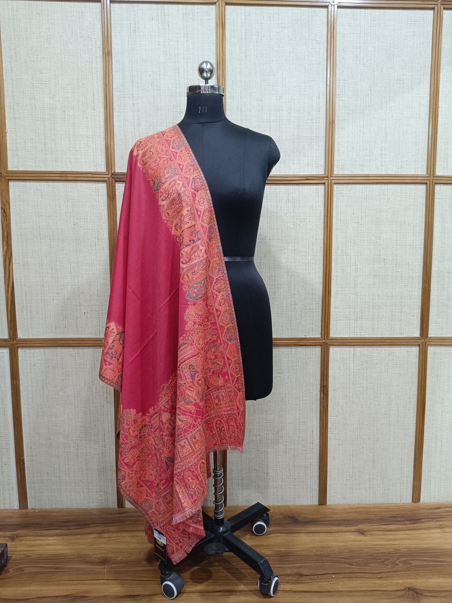 Pashloom white, reddish pink, hot pink, fuchsia pink wool stole for wedding gifting, product image 1