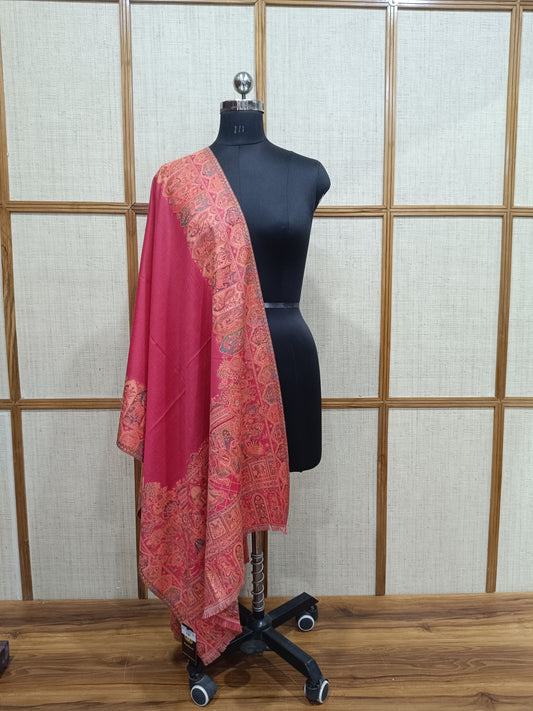 Pashloom white, reddish pink, hot pink, fuchsia pink wool stole for wedding gifting, product image 1