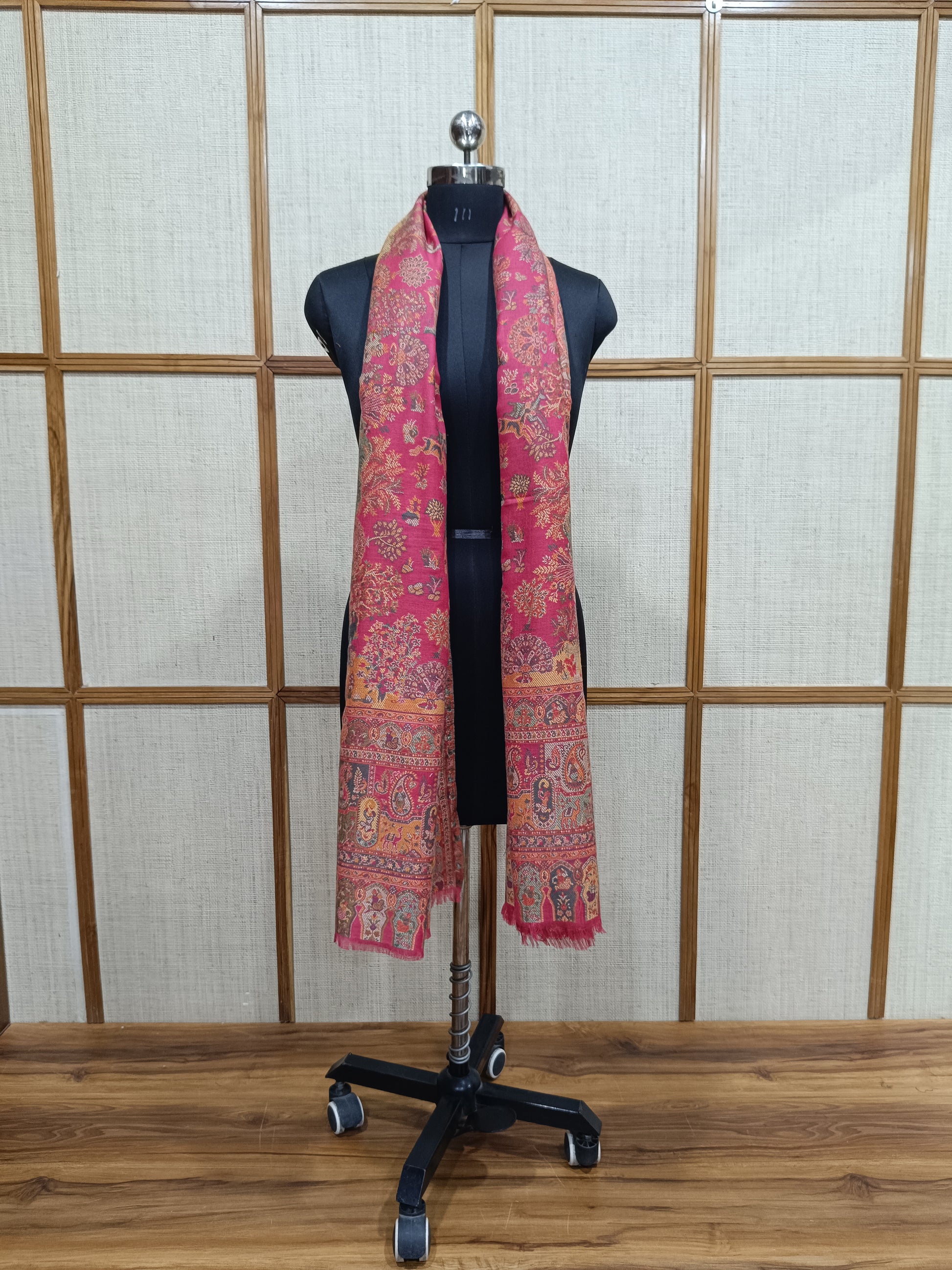 Pashloom blue, grey, hot pink, pink wool couple shawl set for wedding and festive gifting, product image 10