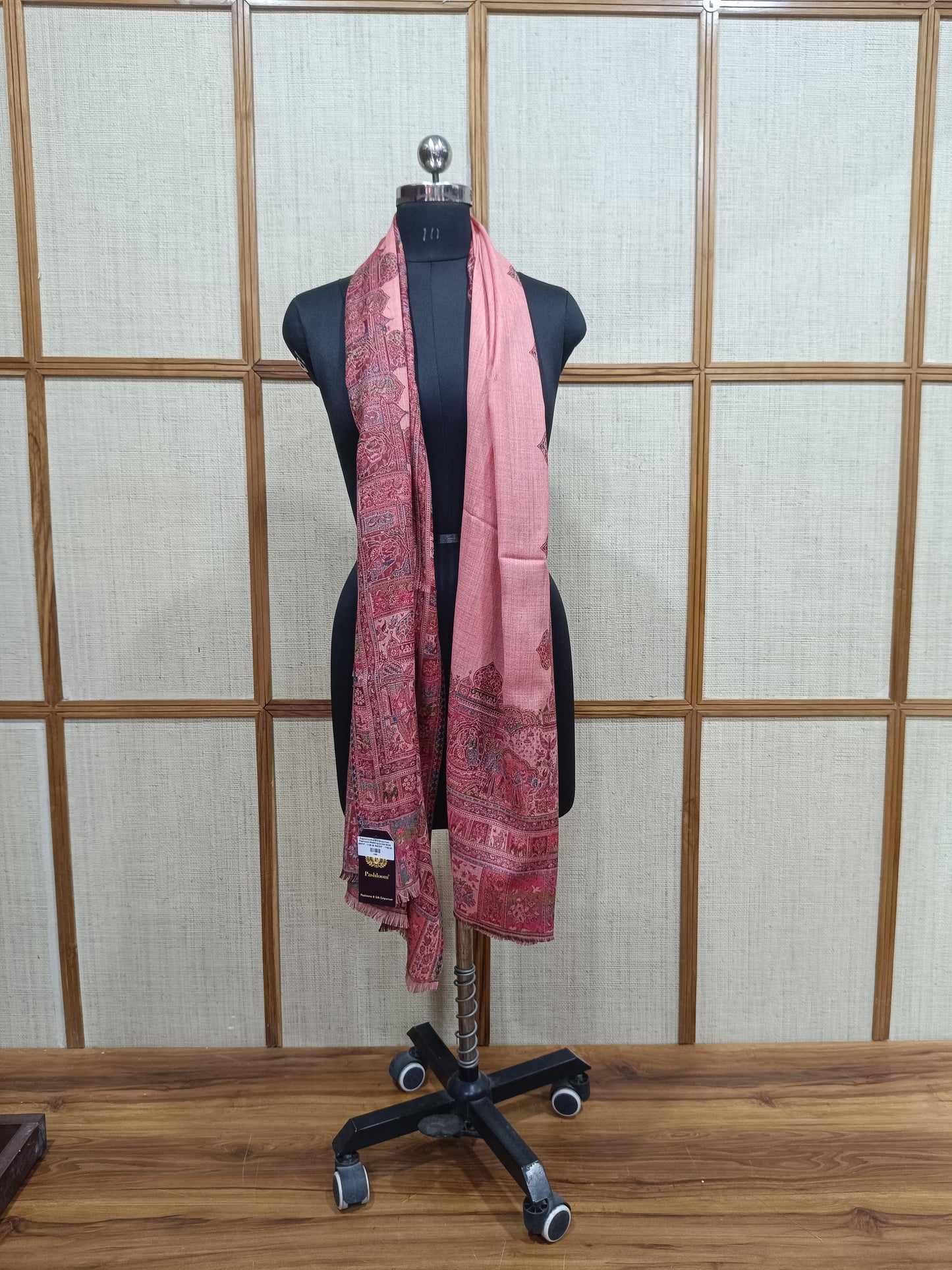 Pashloom white, reddish pink, hot pink, fuchsia pink wool stole for wedding gifting, product image 4