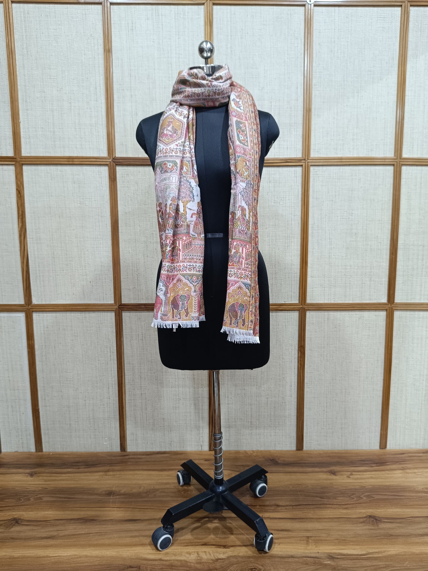 Pashloom white, black, cream semi wool couple shawl set for wedding and festive gifting, product image 8