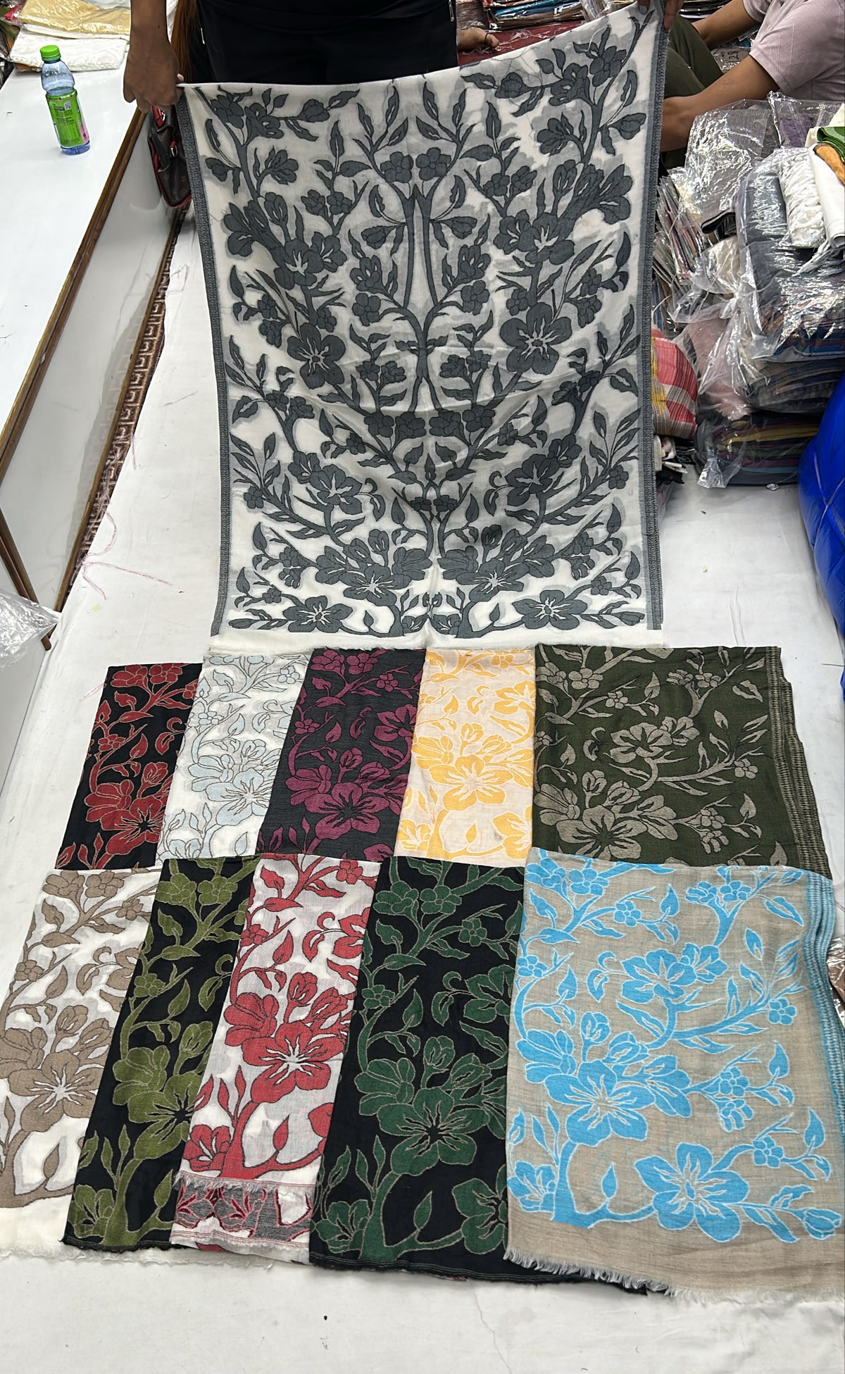 Pashloom Floral Fine Wool Stole for Men & Women