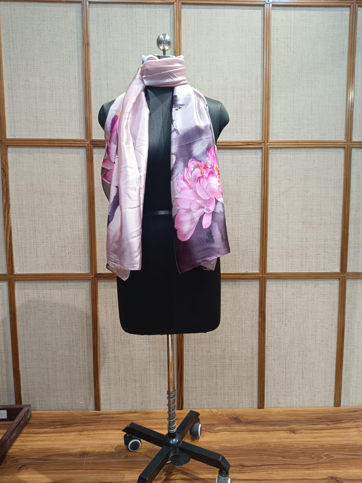Pashloom™ Lotus Digital Printed Silk Scarf for Her
