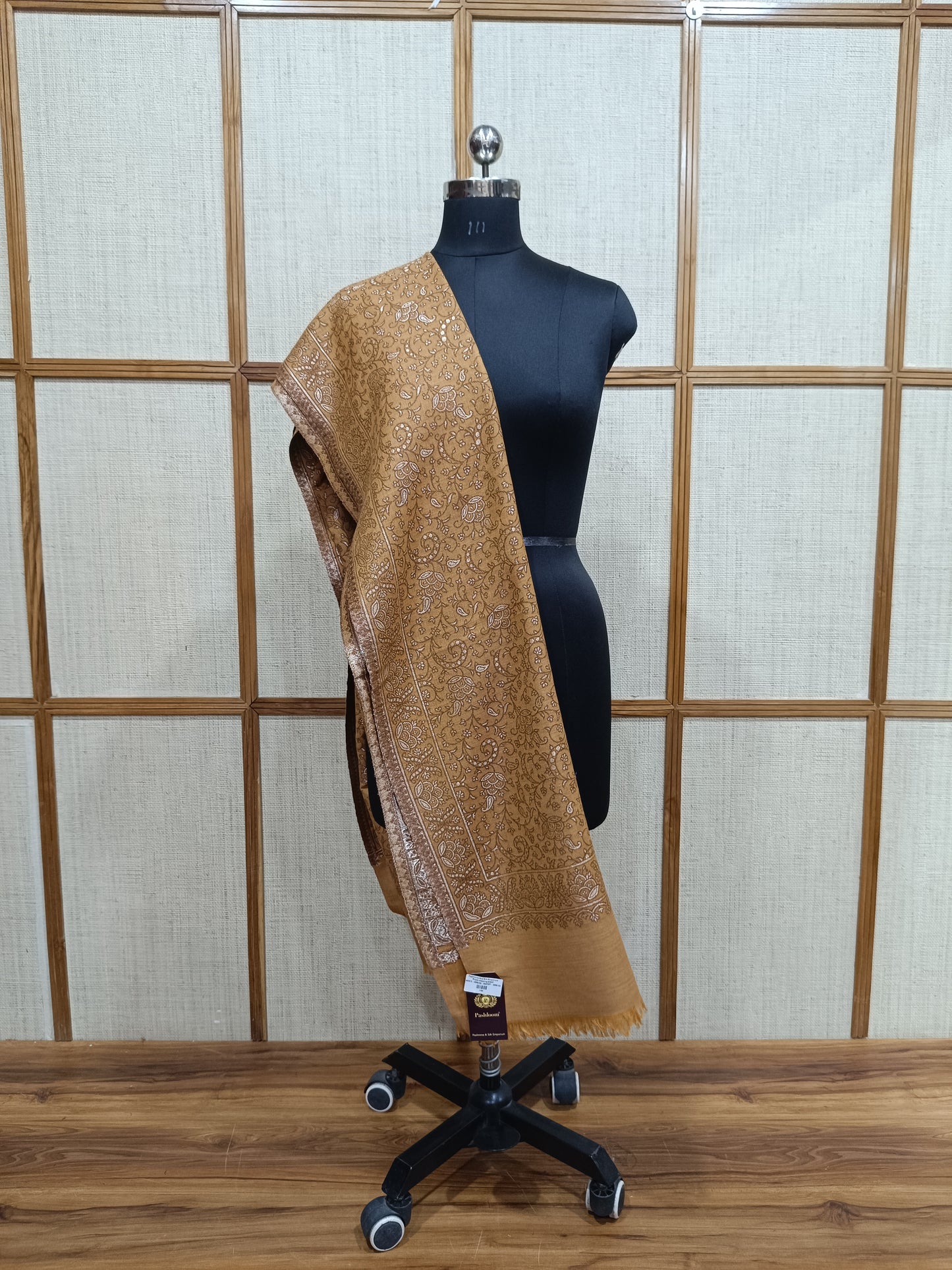 Pashloom mustard, red wool couple shawl set for wedding and festive gifting, product image 9