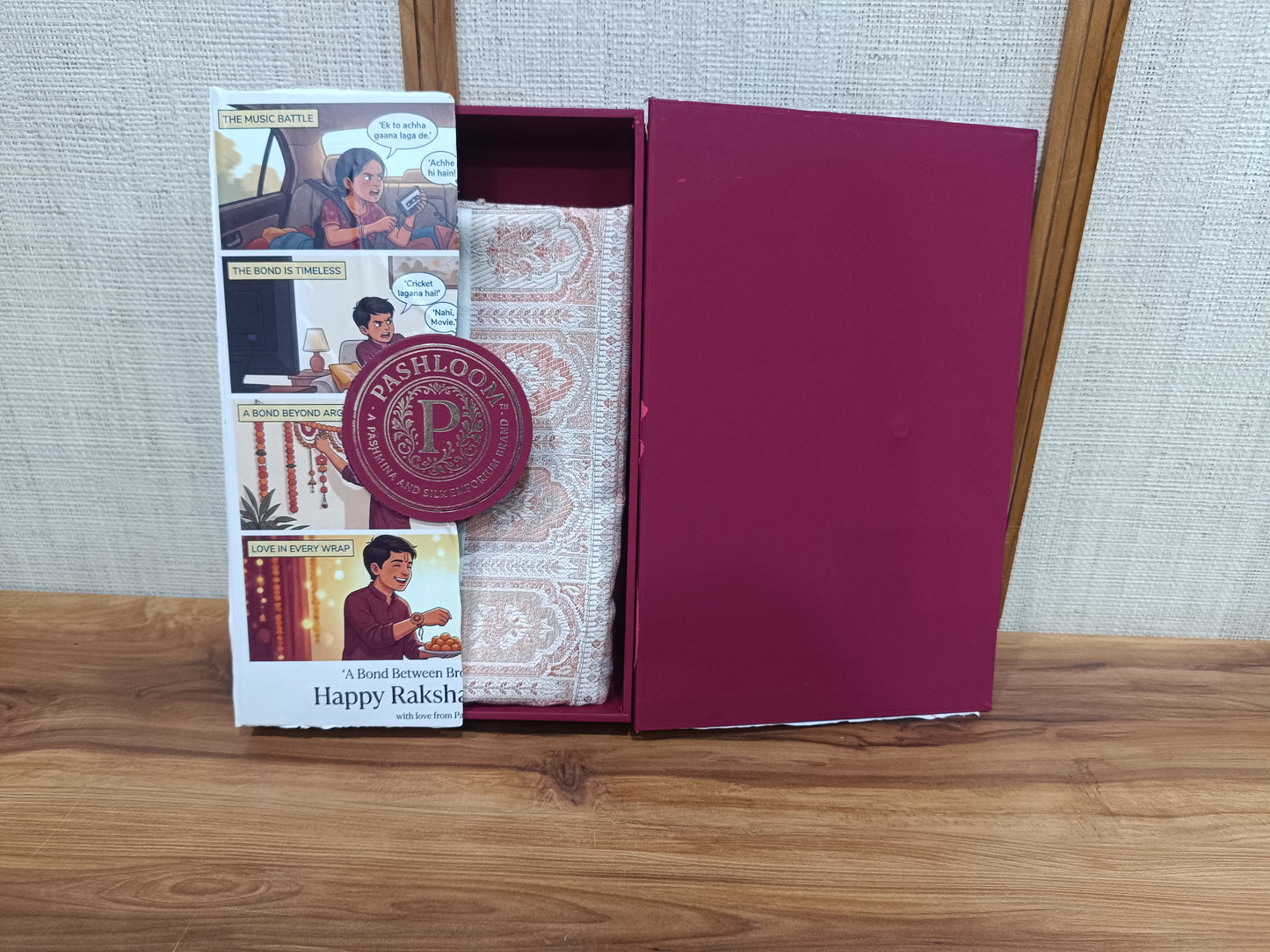 Luxury Raksha Bandhan Gift Box with Premium Kaani Stole | Pashloom™