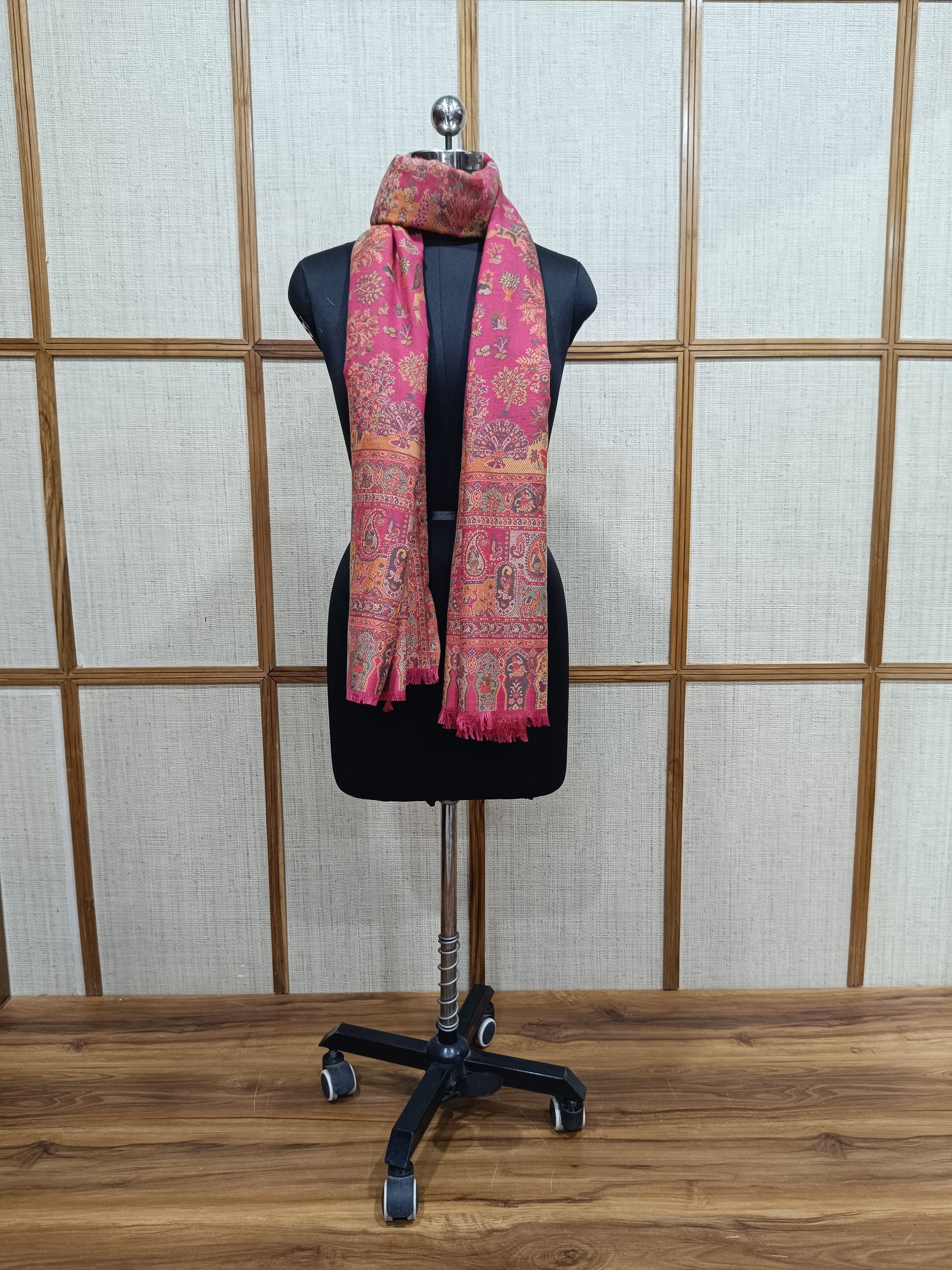 Pashloom blue, grey, hot pink, pink wool couple shawl set for wedding and festive gifting, product image 4