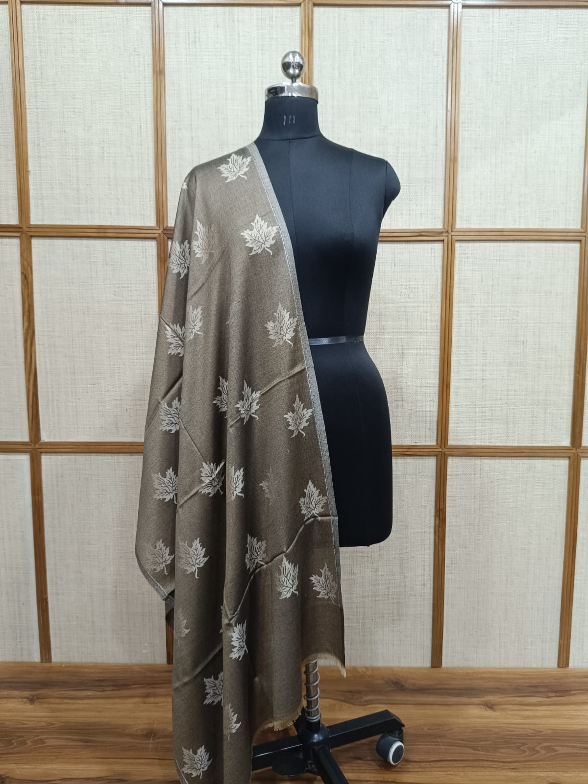 Pashloom Chinar Leaf Self-Design Reversible Modal Wool Stole – Unisex