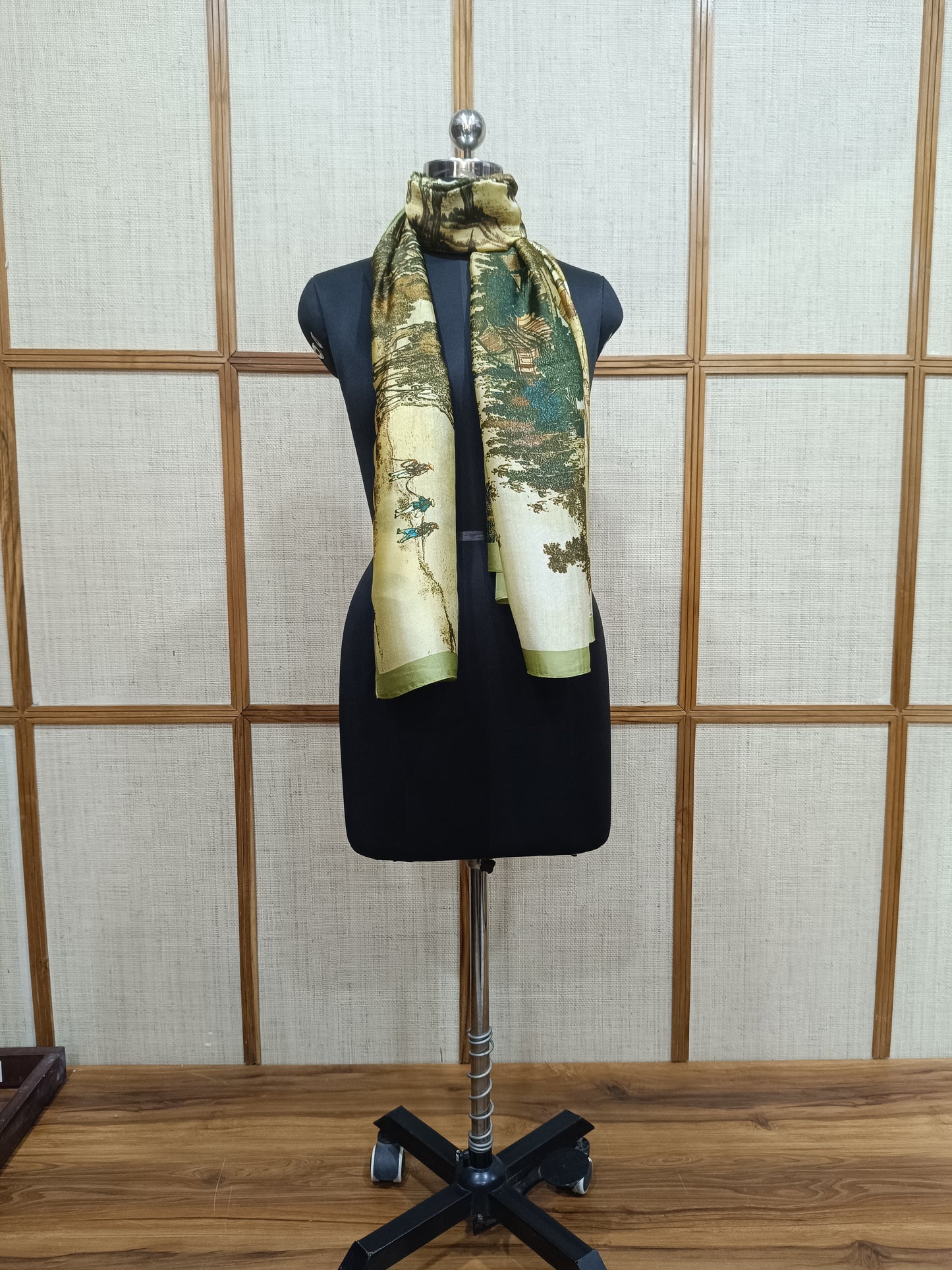 Abstract Modern Print Silk Scarf for Women
